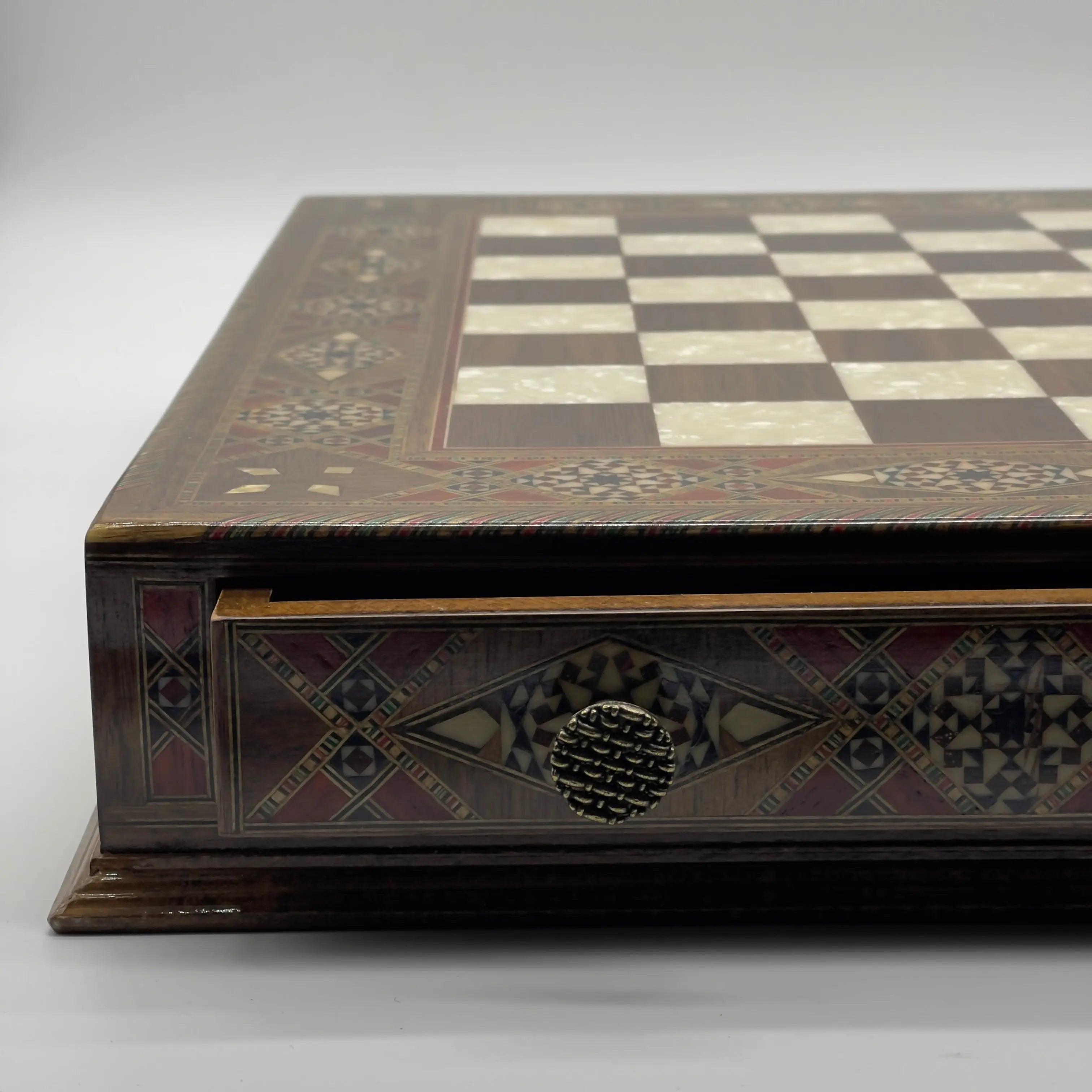 20" Luxury Wooden Drawers Large Chess Board, Uniqeu Chess Boards