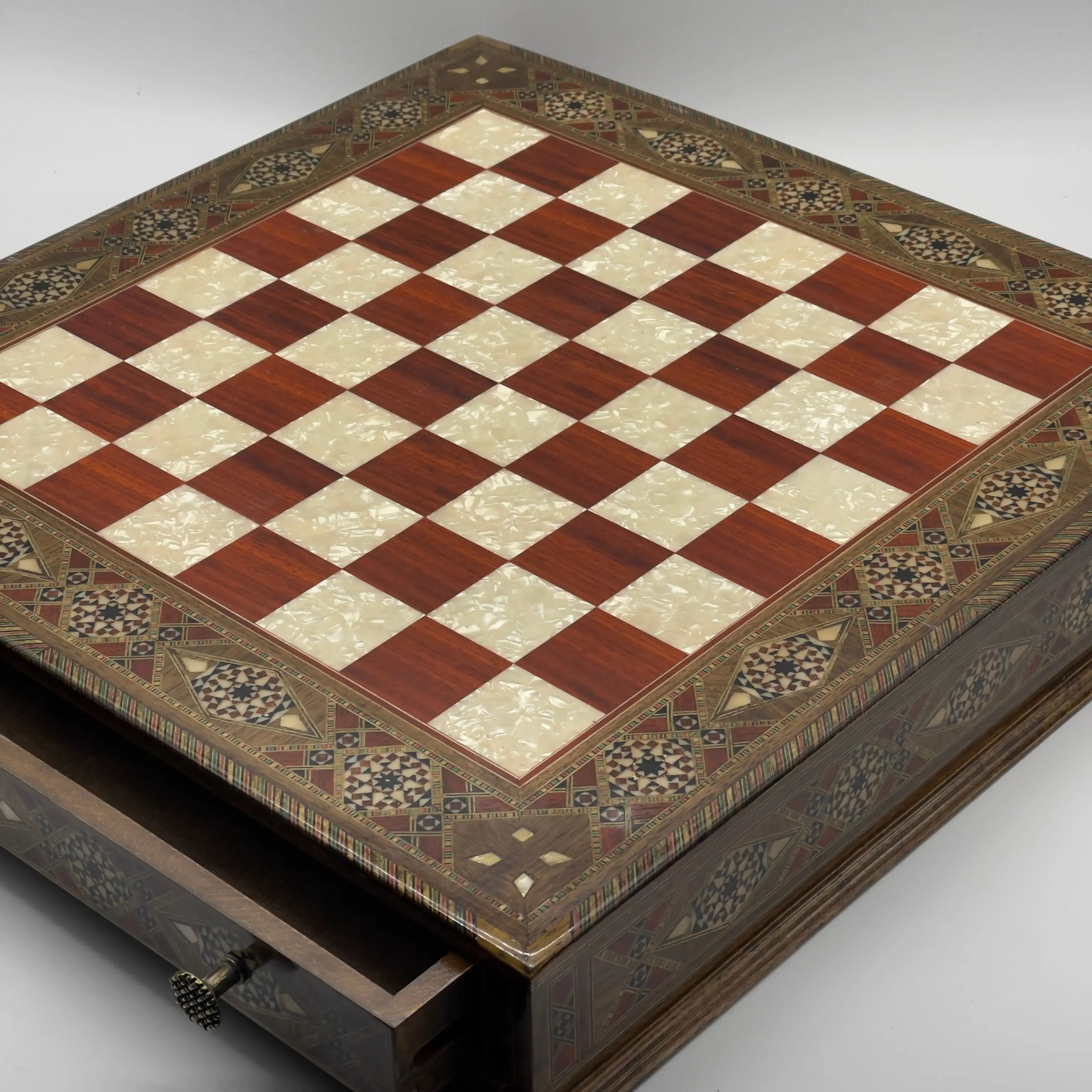 Rosewood Luxury Handmade Wooden Drawers Large Chess Board
