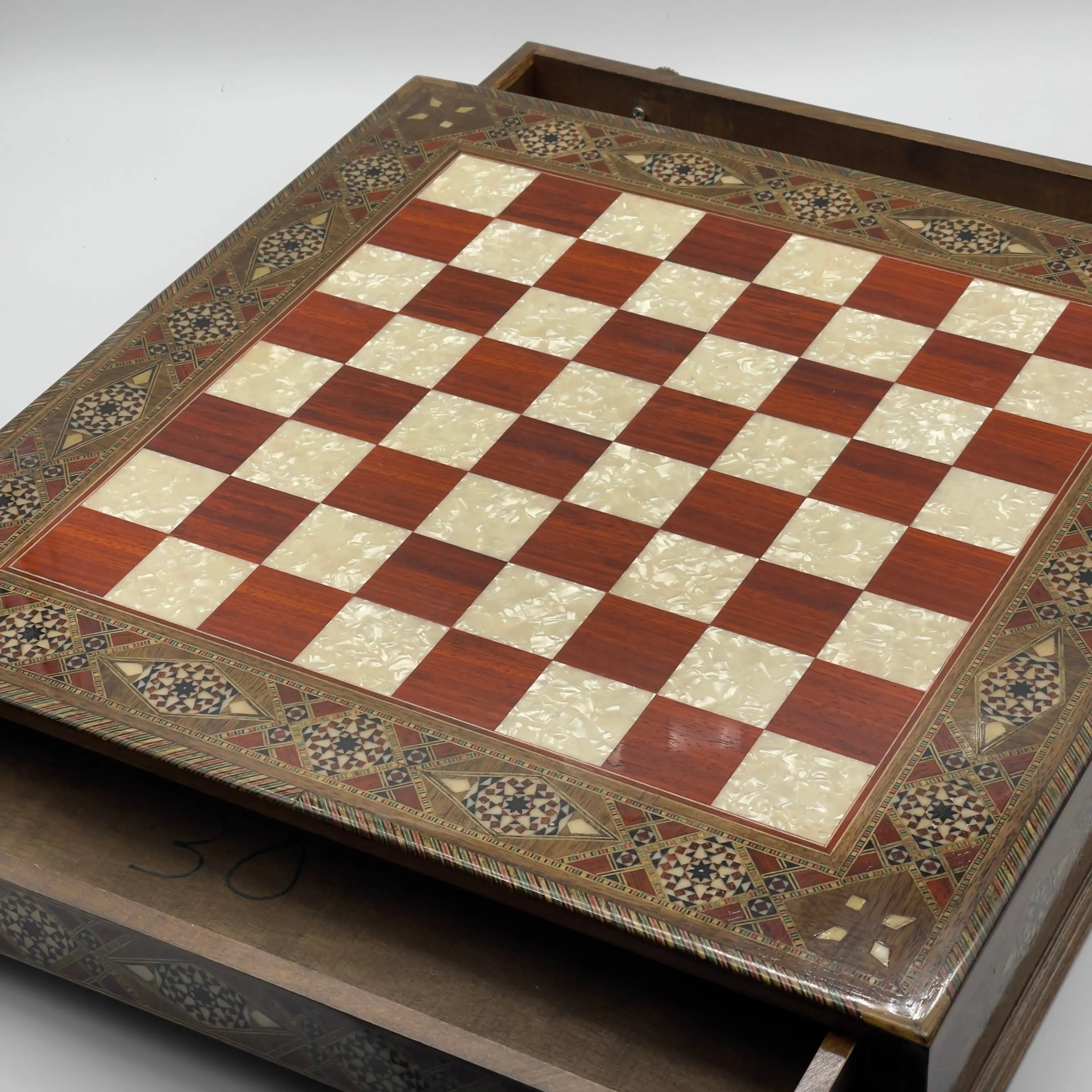 Rosewood Luxury Handmade Wooden Drawers Large Chess Board