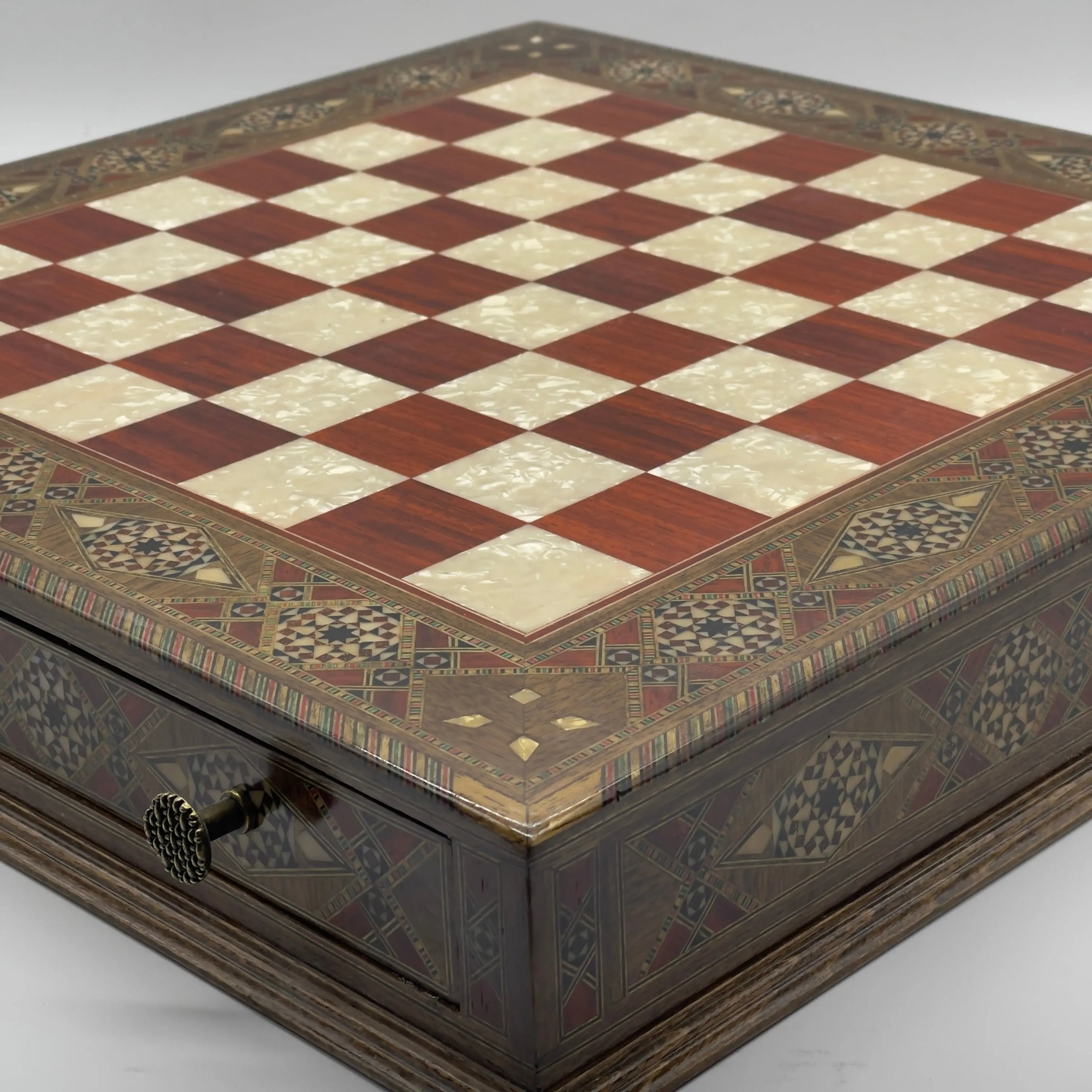 Rosewood Luxury Handmade Wooden Drawers Large Chess Board