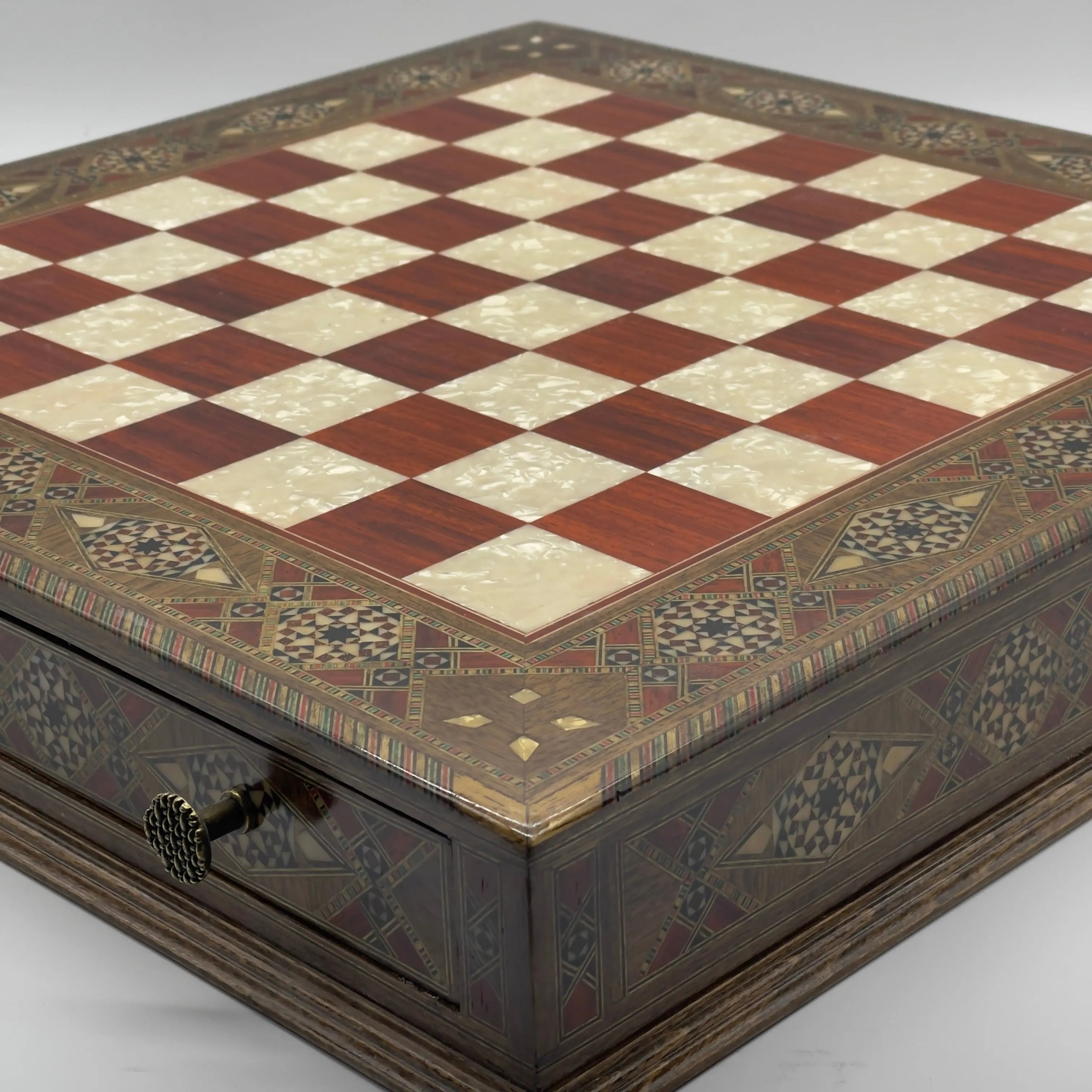 Rosewood Luxury Handmade Wooden Drawers Large Chess Board