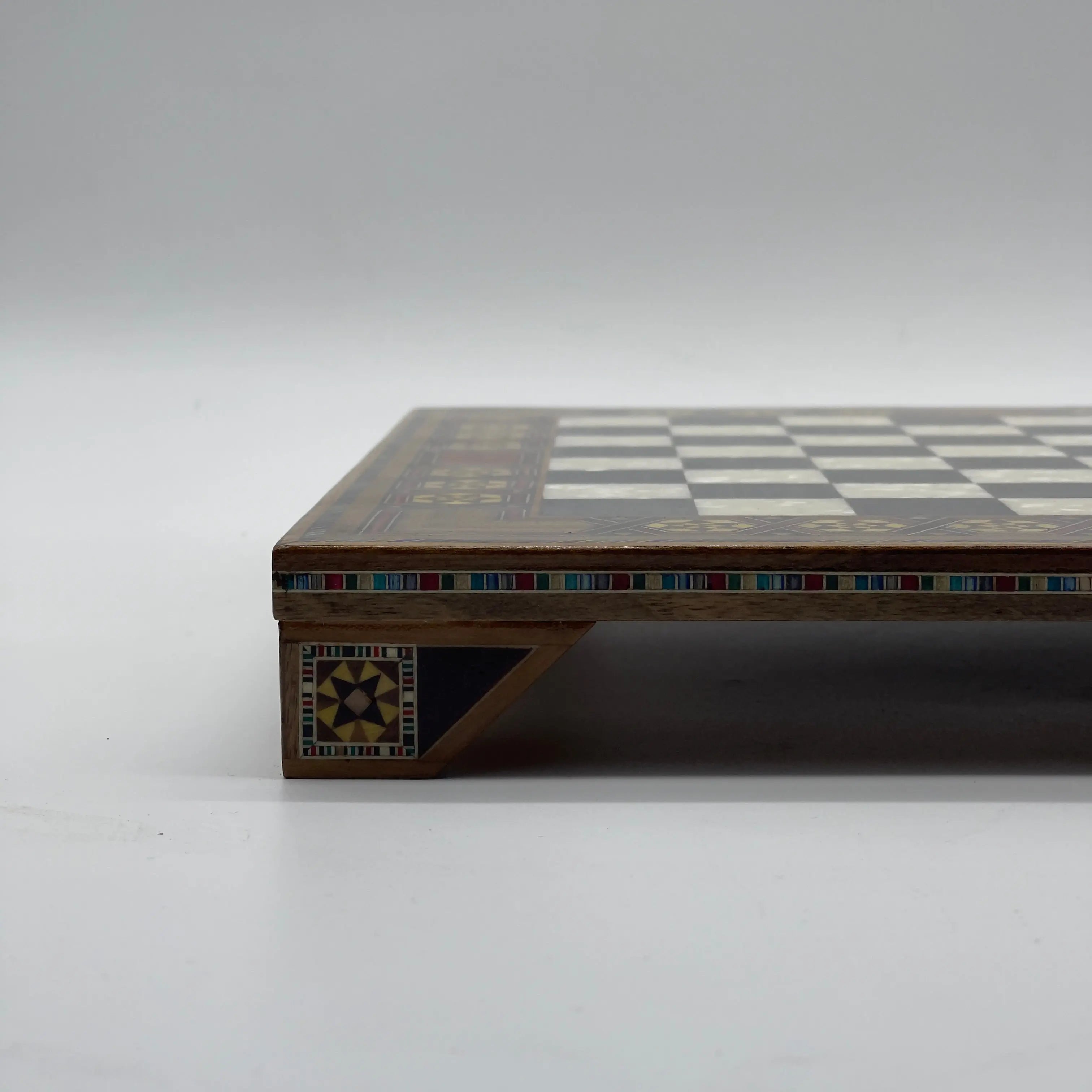 Black Handmade Luxury Wooden Chess Board with Legs