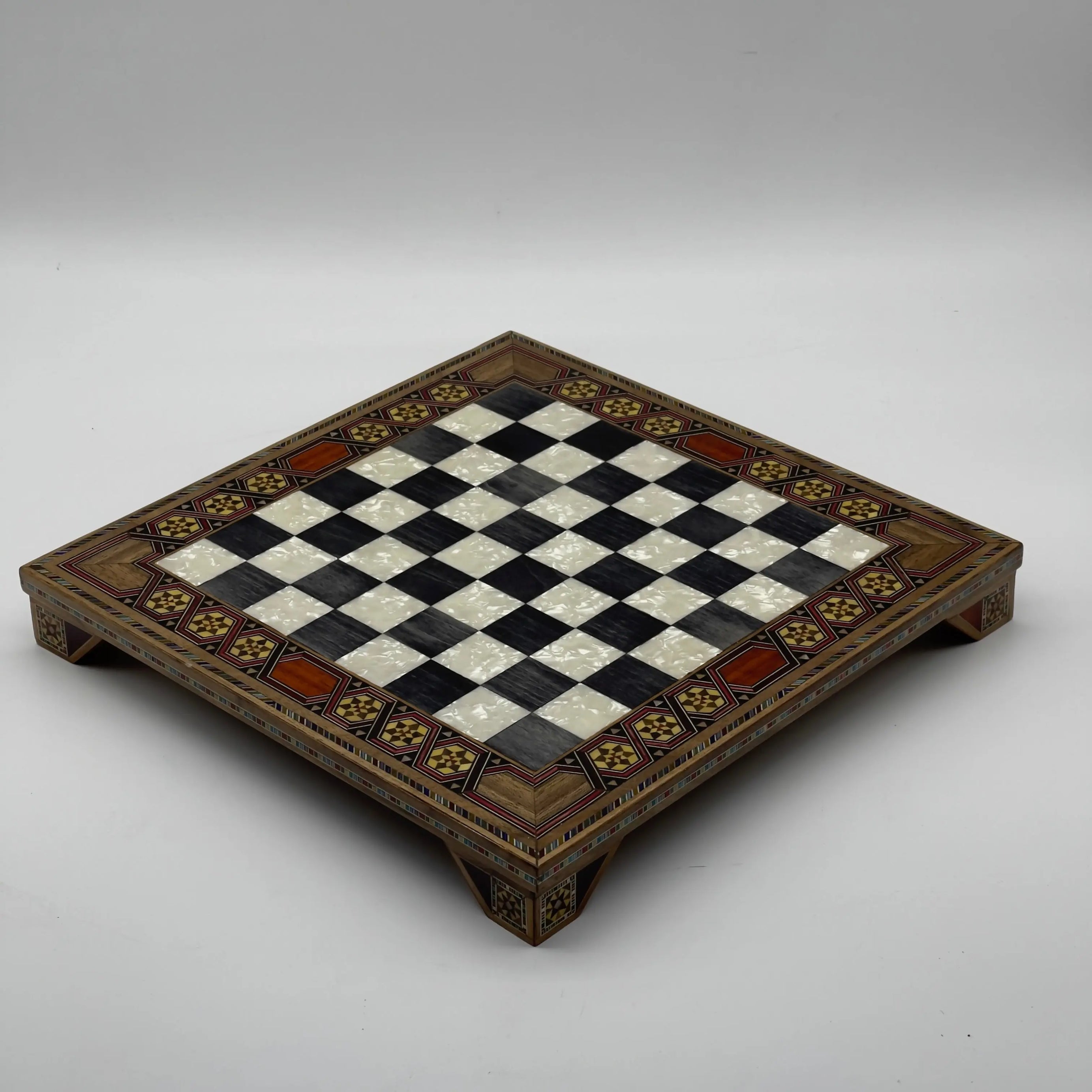 Black Handmade Luxury Wooden Chess Board with Legs