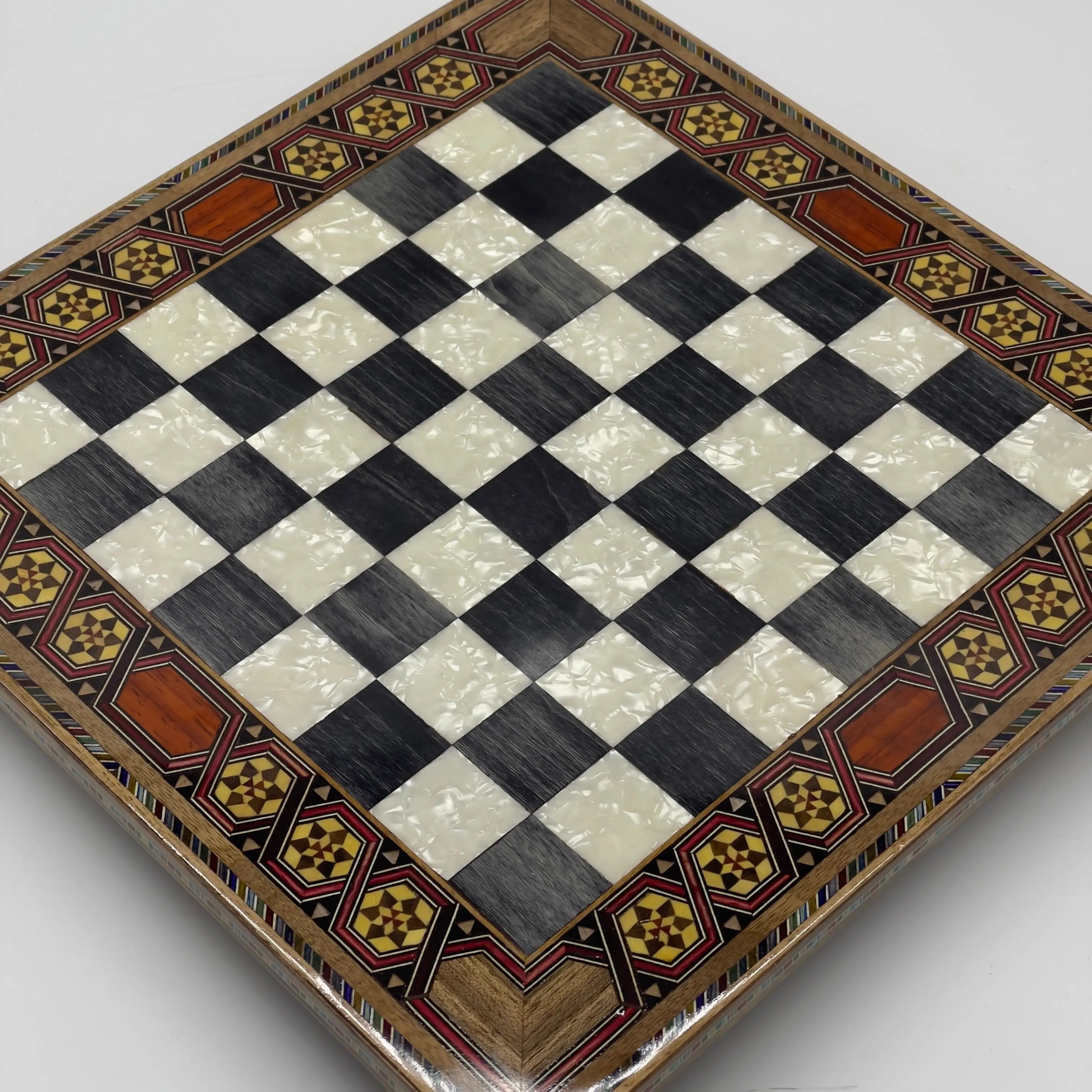 Black Handmade Luxury Wooden Chess Board with Legs
