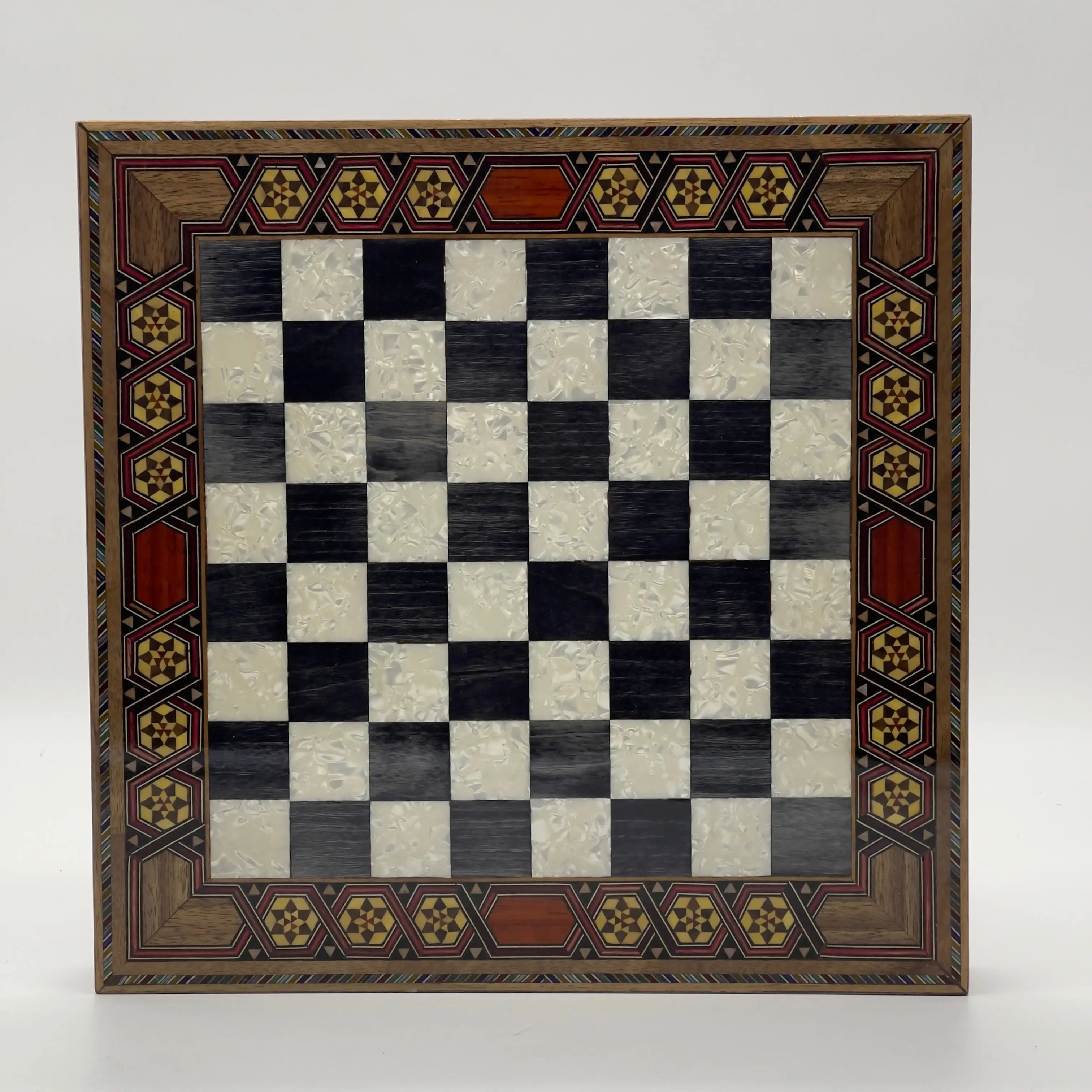 Black Handmade Luxury Wooden Chess Board with Legs