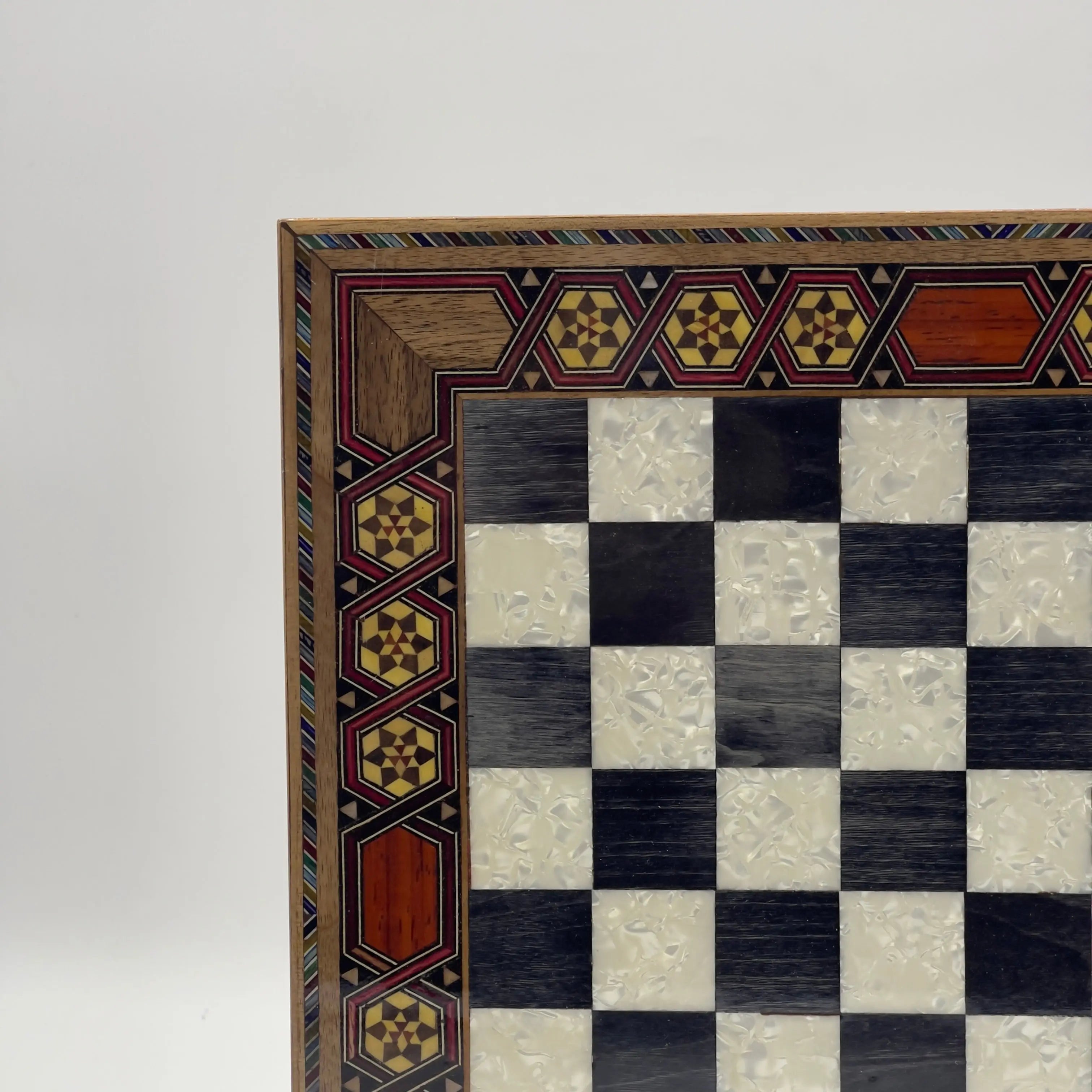 Black Handmade Luxury Wooden Chess Board with Legs