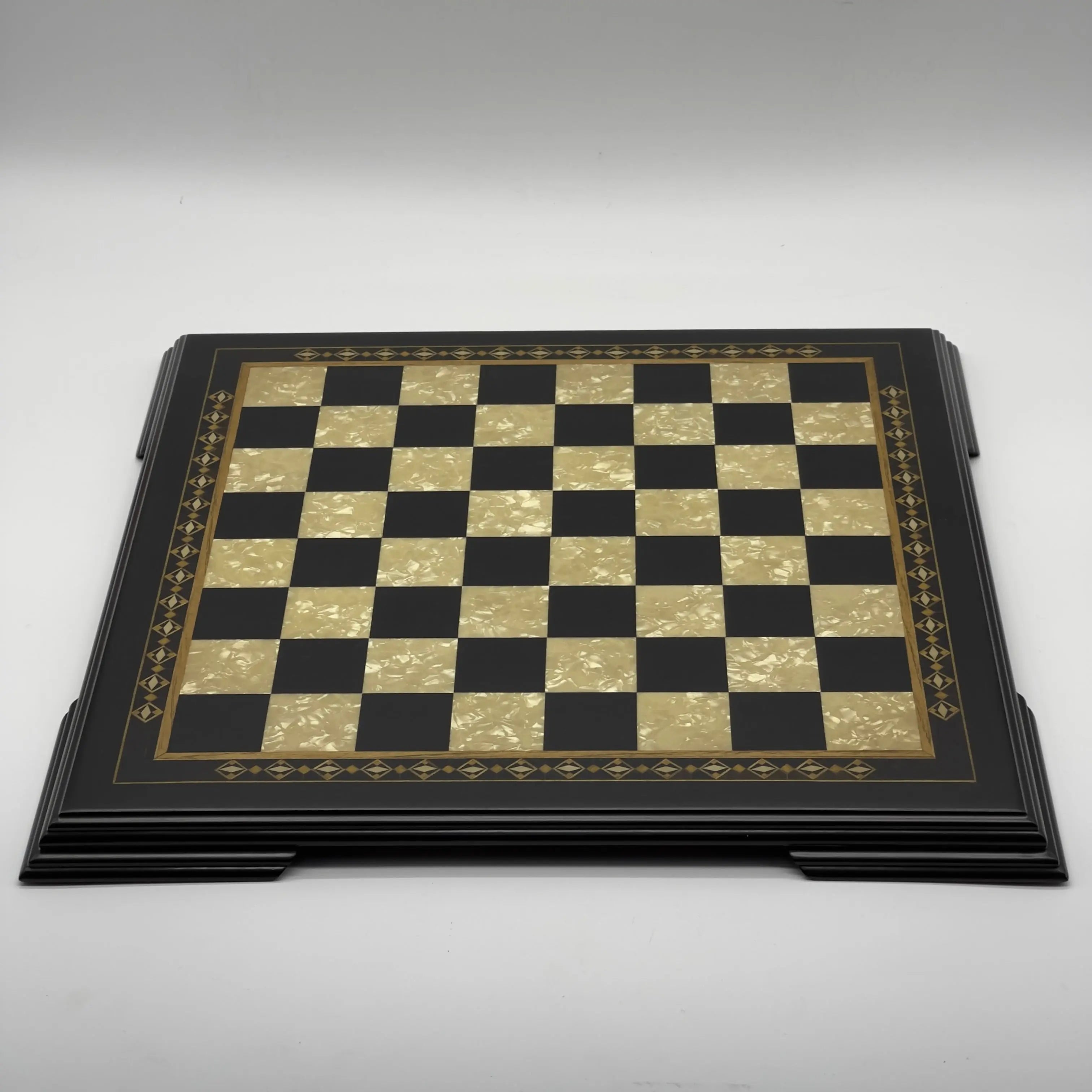 19.3" Wooden Black Luxury Chess Set - Pegasus Theme Metal Chess Pieces