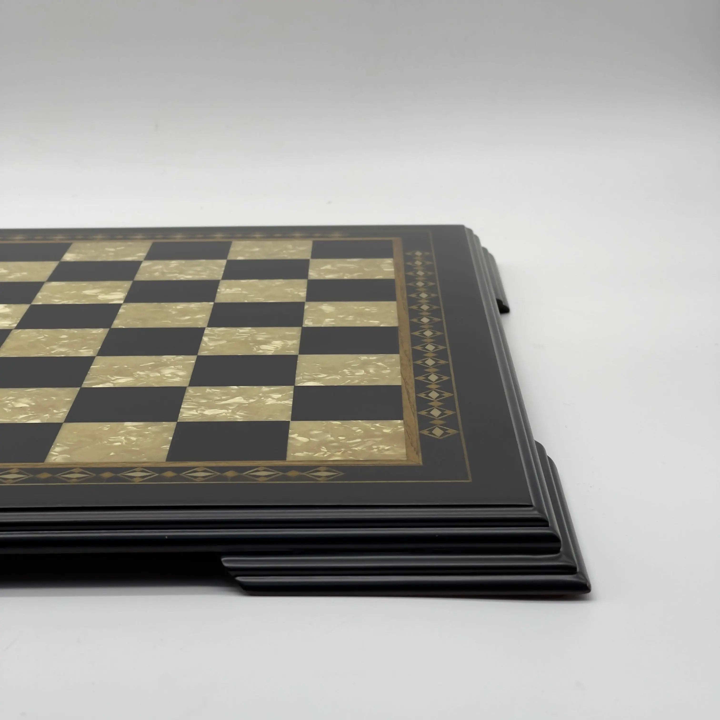 19.3" Wooden Black Luxury Chess Set - Pegasus Theme Metal Chess Pieces