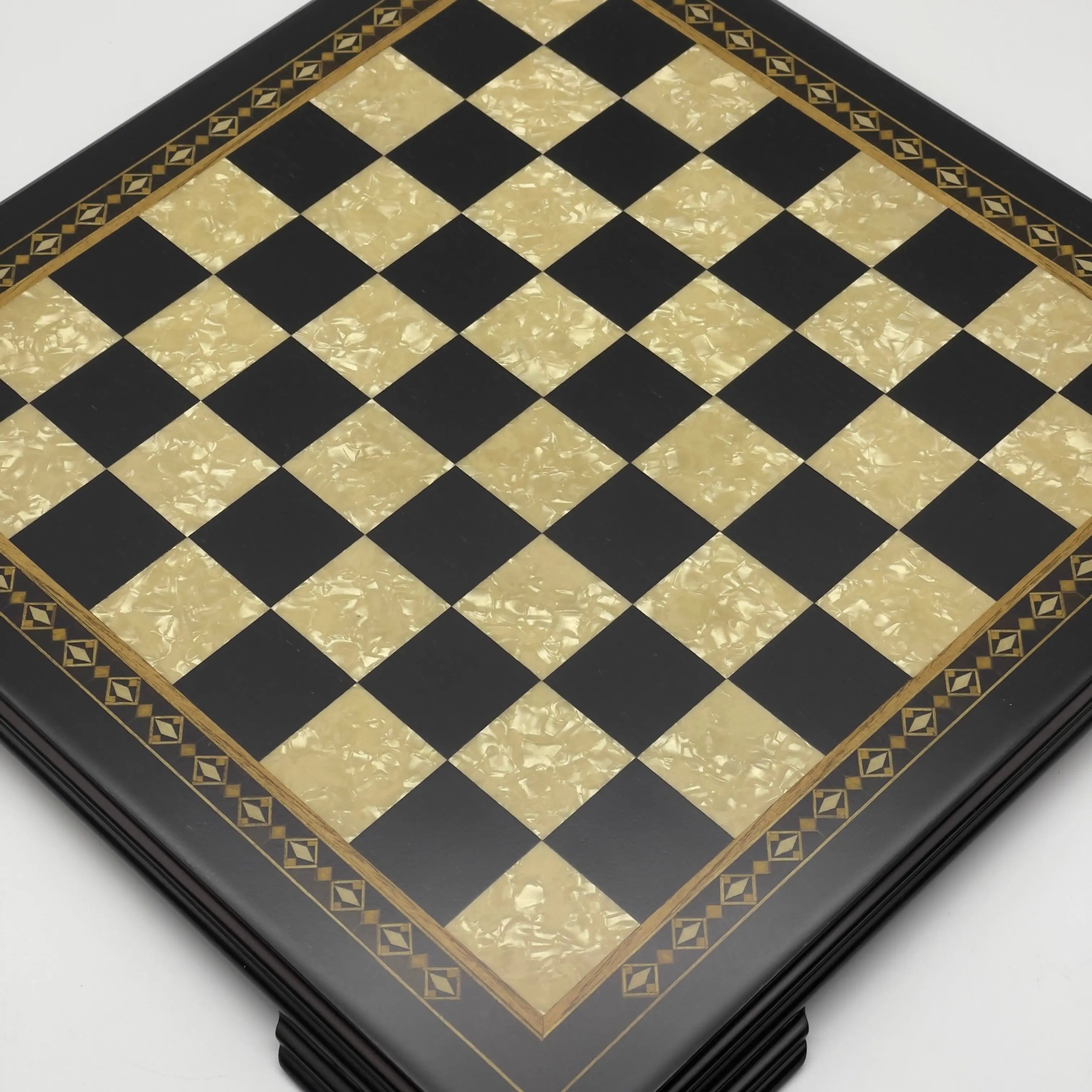 19.3" Wooden Black Luxury Chess Set - Pegasus Theme Metal Chess Pieces