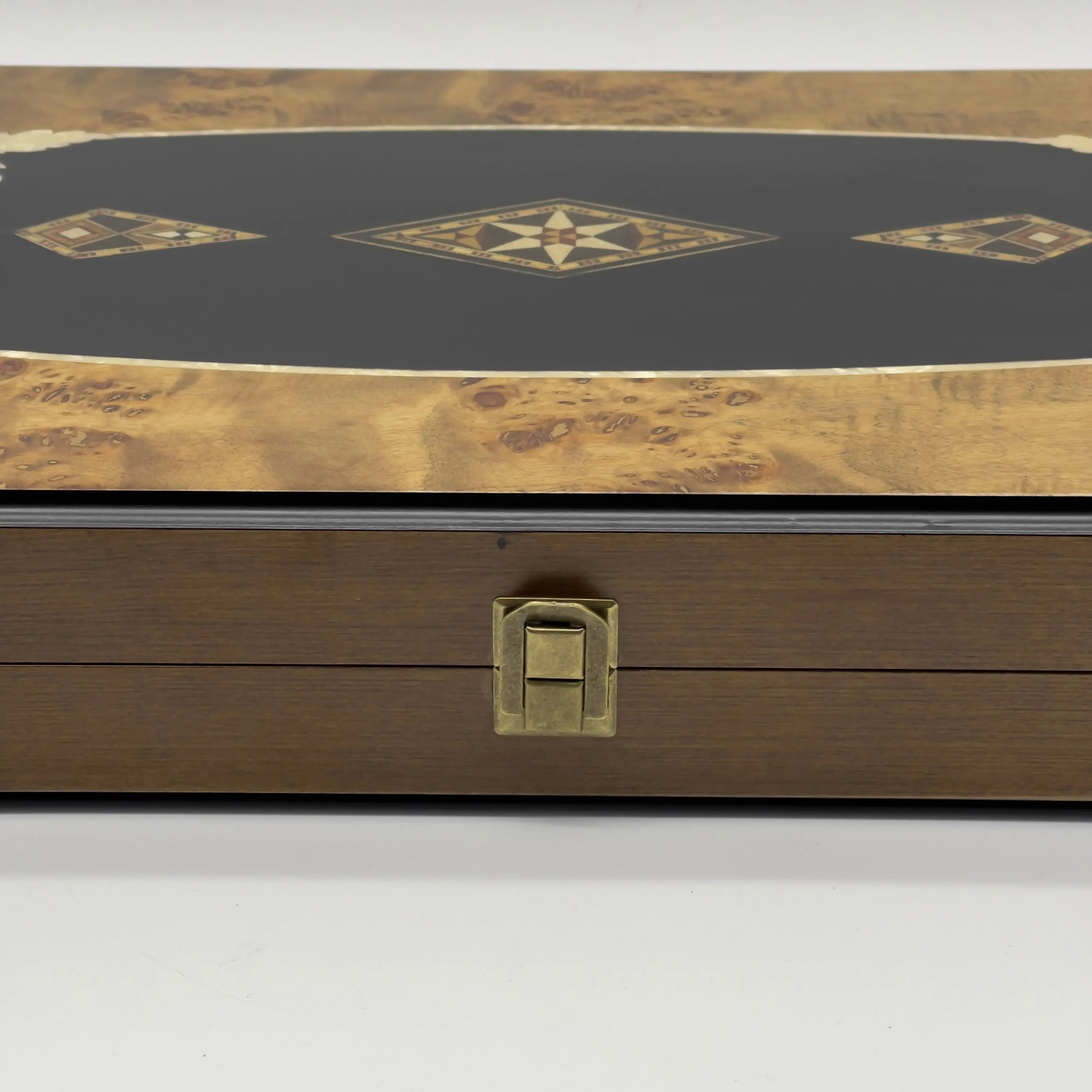 20.5" Personalized Asia Natural Mazel Veneer Walnut Backgammon Set