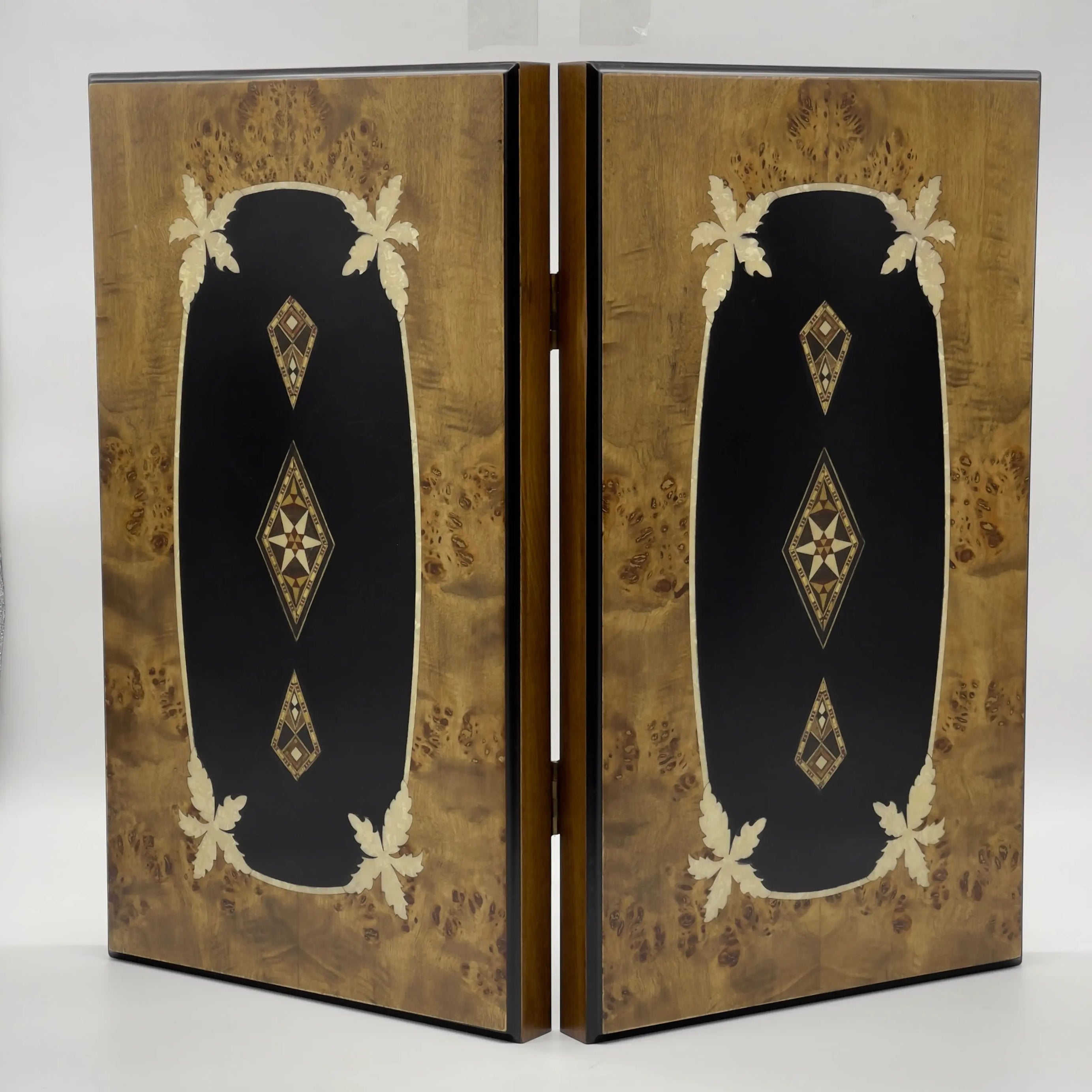 20.5" Personalized Asia Natural Mazel Veneer Walnut Backgammon Set