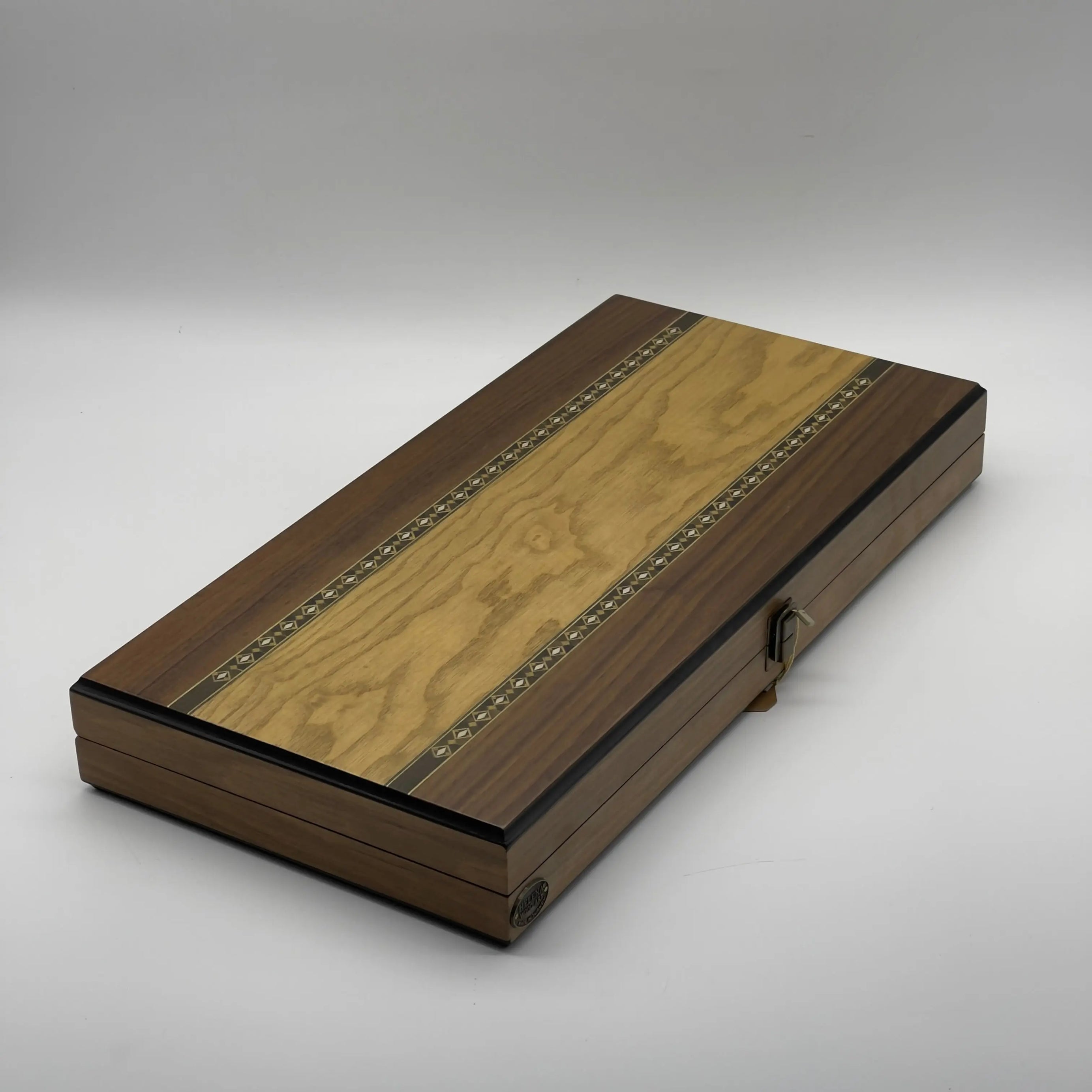 19.3" Personalized Wooden Mosaic Inlaid Stripes Backgammon Set