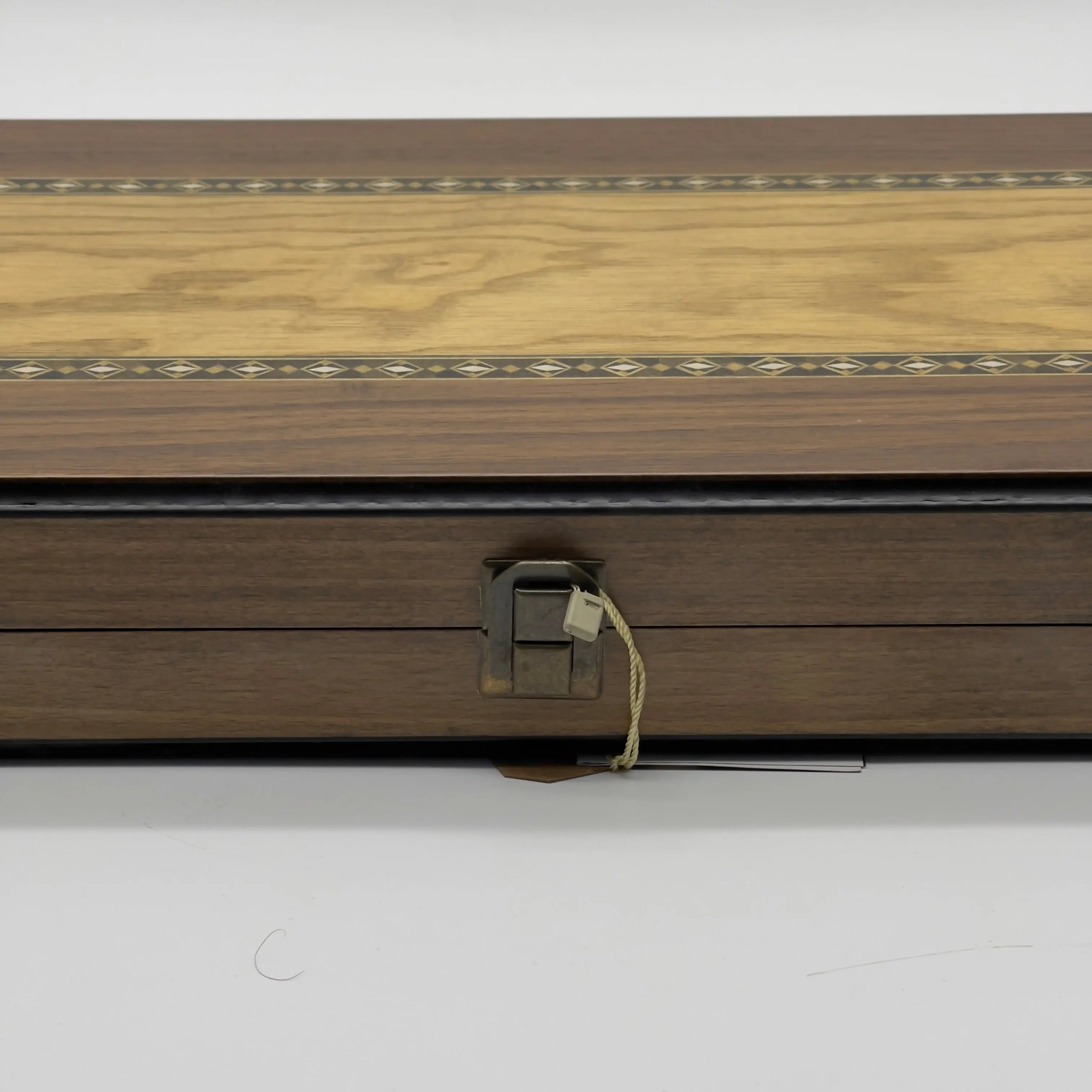 19.3" Personalized Wooden Mosaic Inlaid Stripes Backgammon Set