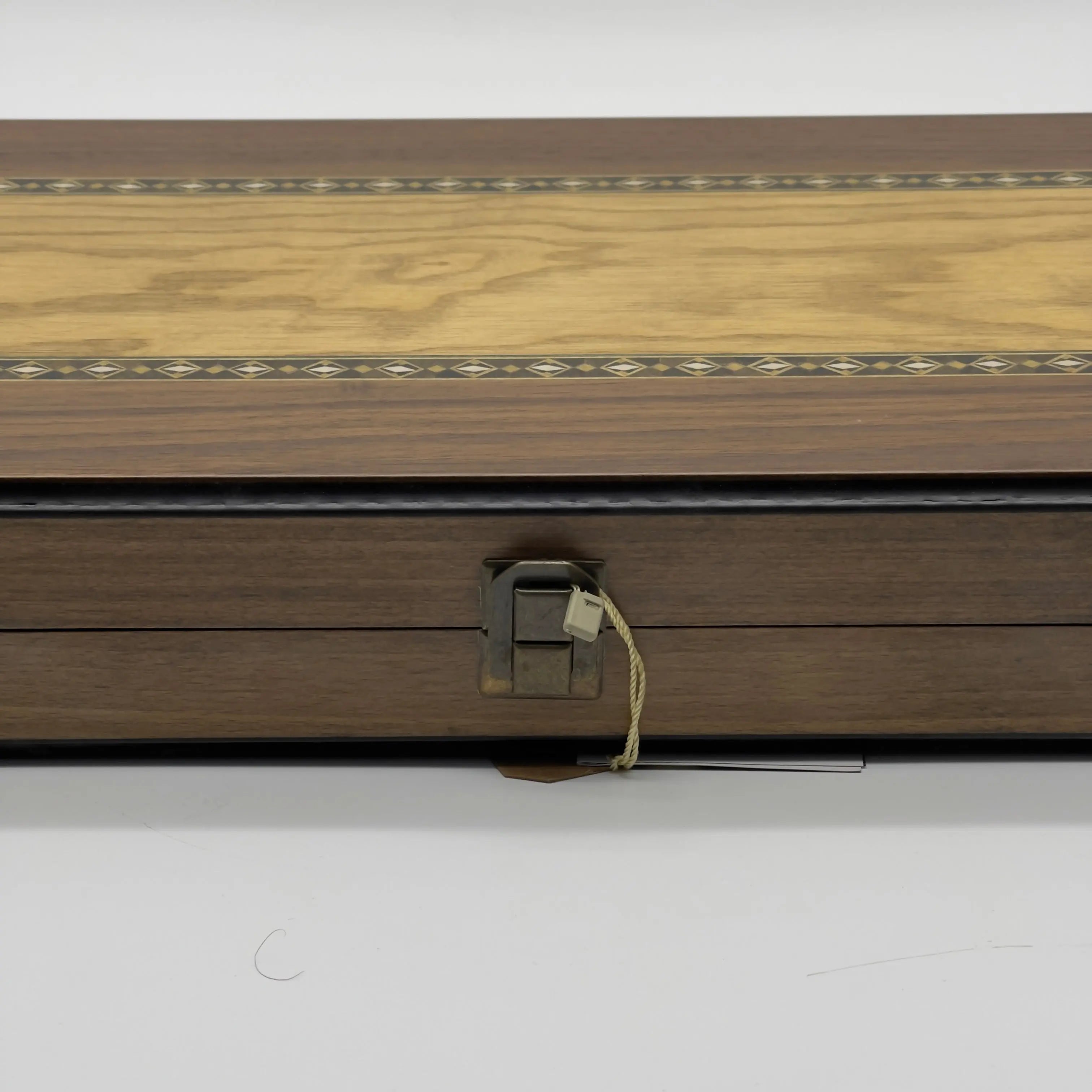 19.3" Personalized Wooden Mosaic Inlaid Stripes Backgammon Set