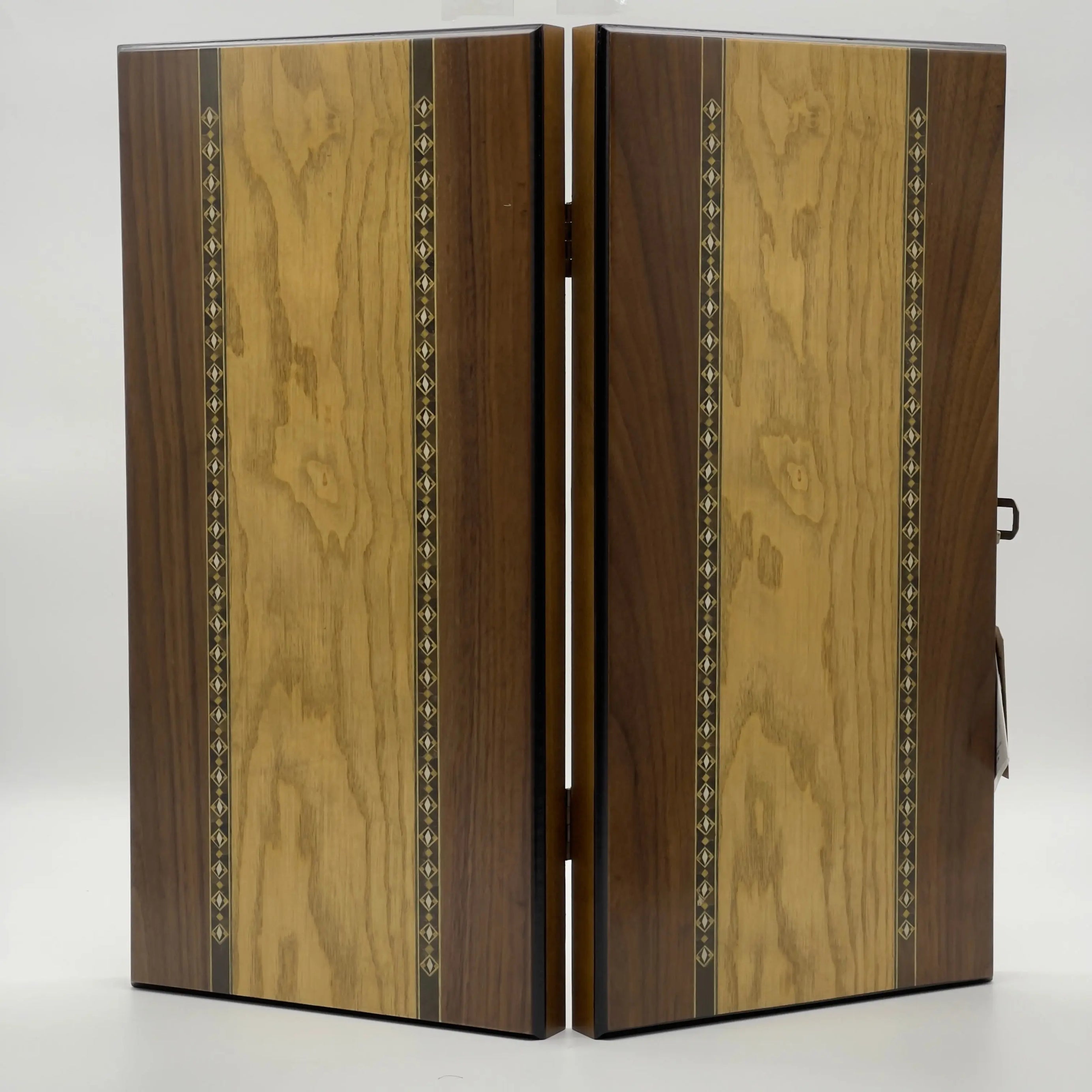 19.3" Personalized Wooden Mosaic Inlaid Stripes Backgammon Set