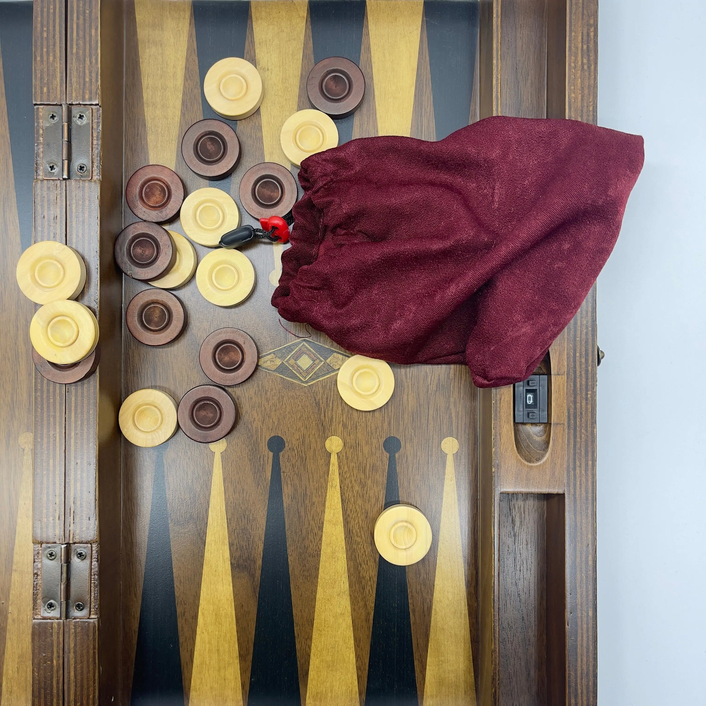 19.3" Personalized Natural Walnut Backgammon Set - Customized Backgammon Board Set