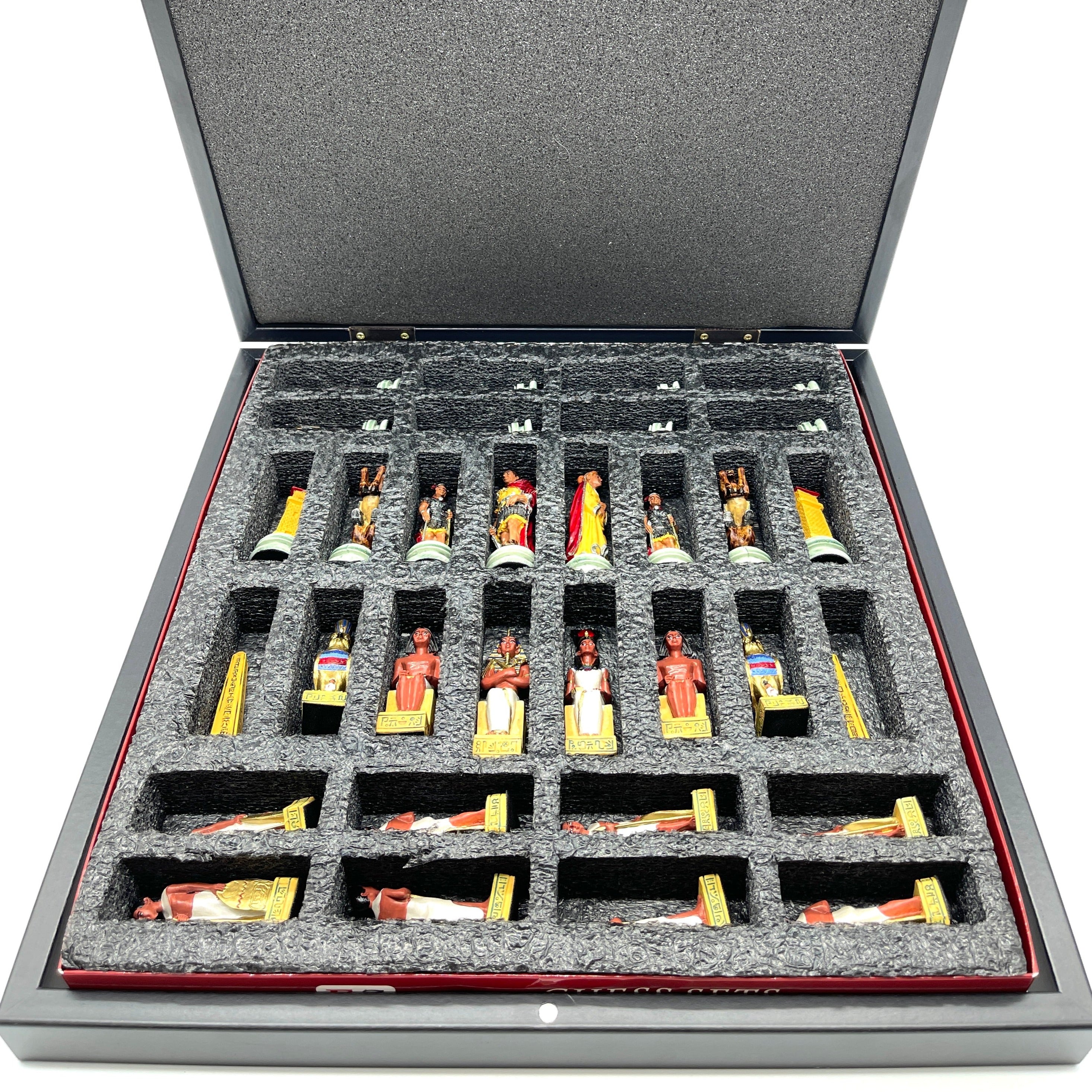 VIP Marble Patterned Folding Chess Set With Egyptian Polyester Chess Pieces