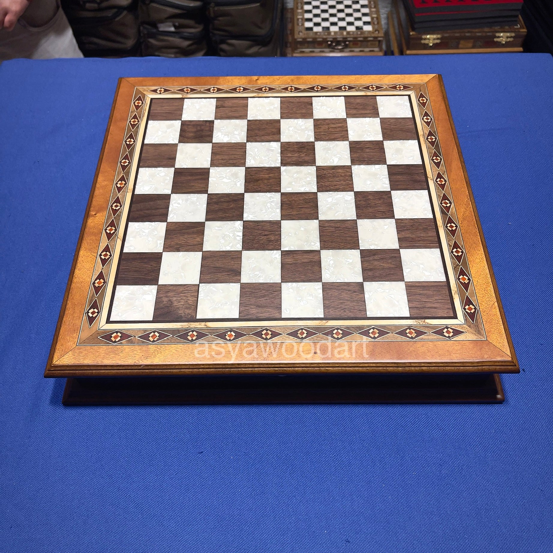 Personalized Wooden Chess Board with Special Storage Metal Theme Chess Pieces