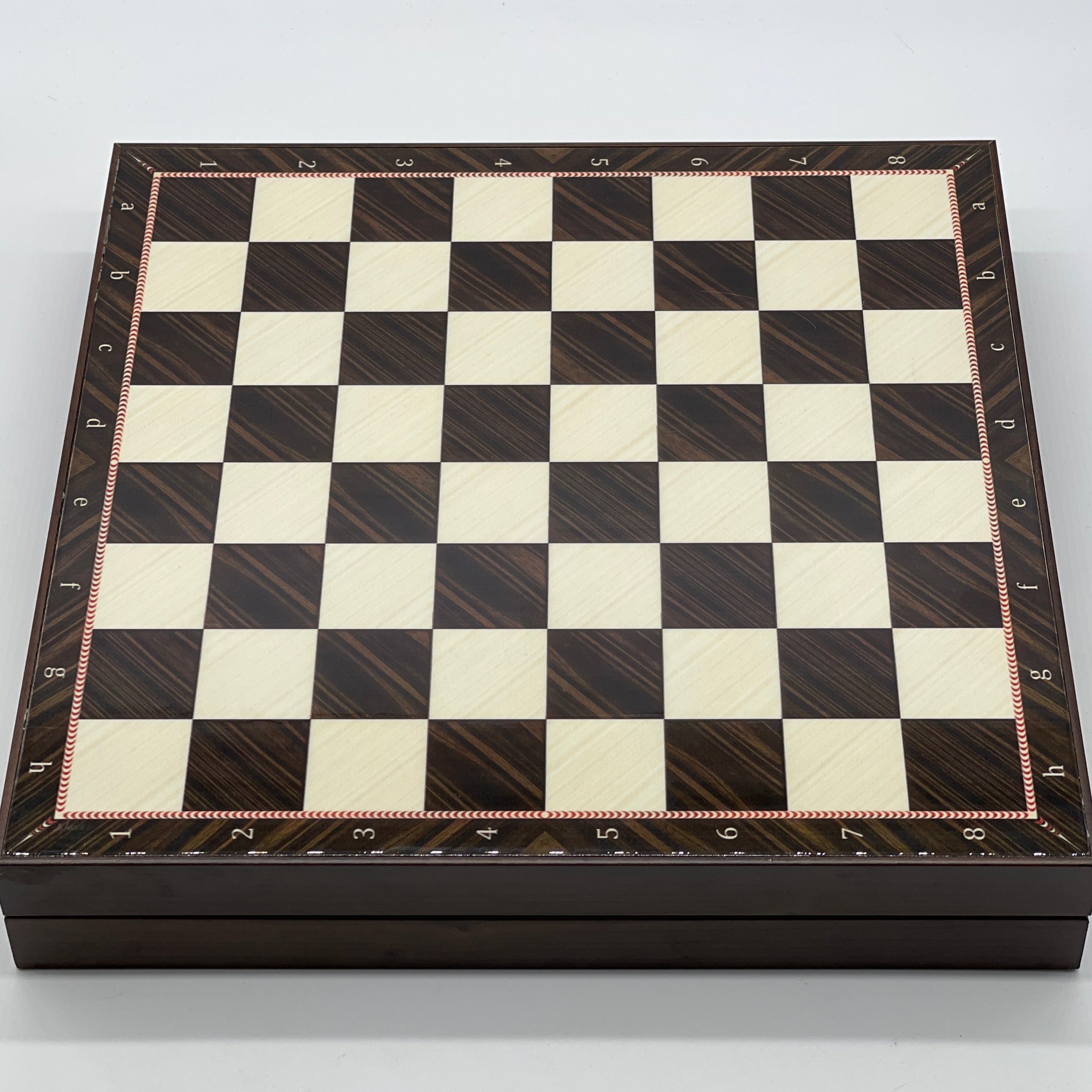 VIP Walnut Patterned Folding Chess Set With Egyptian Polyester Chess Pieces