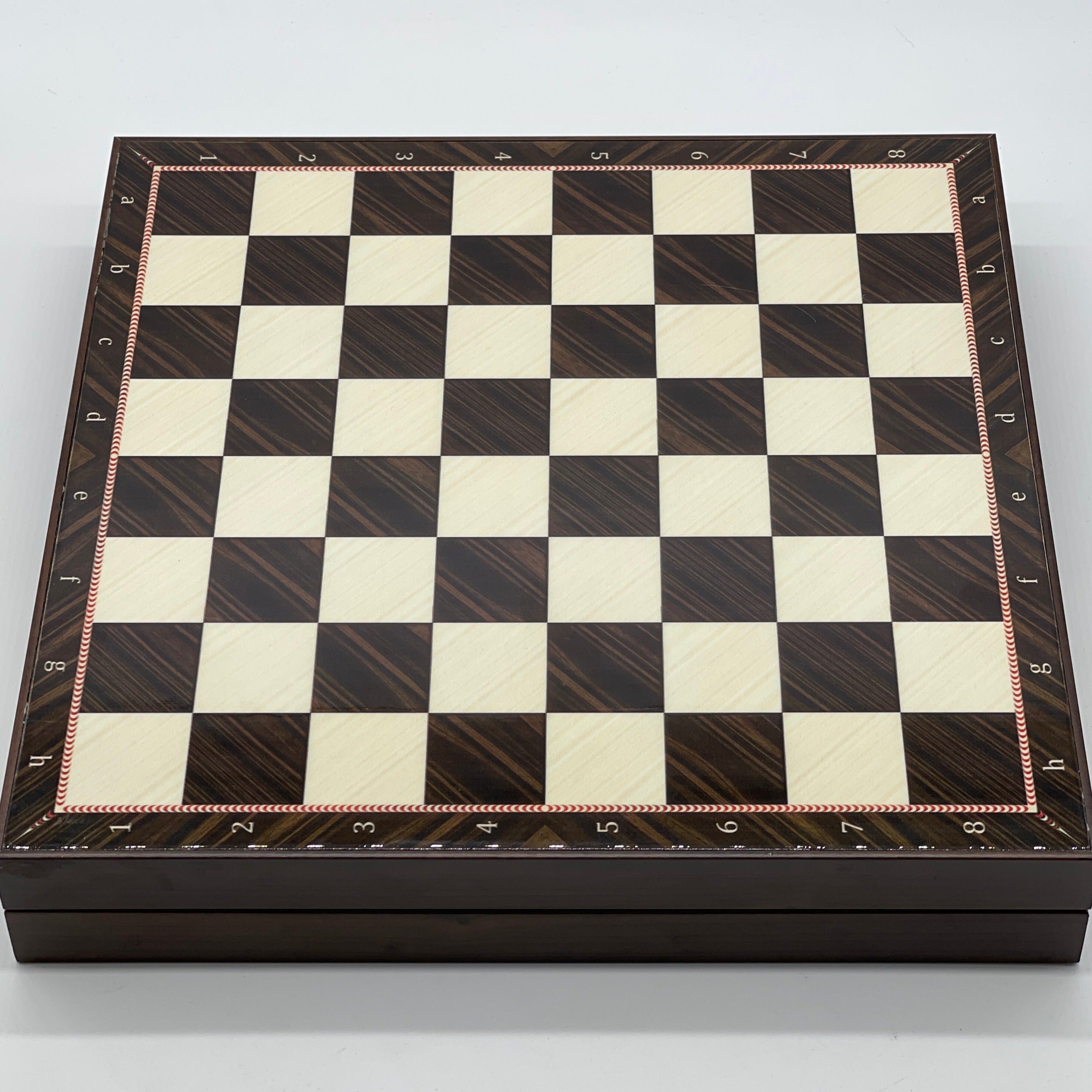 VIP Walnut Patterned Folding Chess Set With Crusaders Polyester Chess Pieces