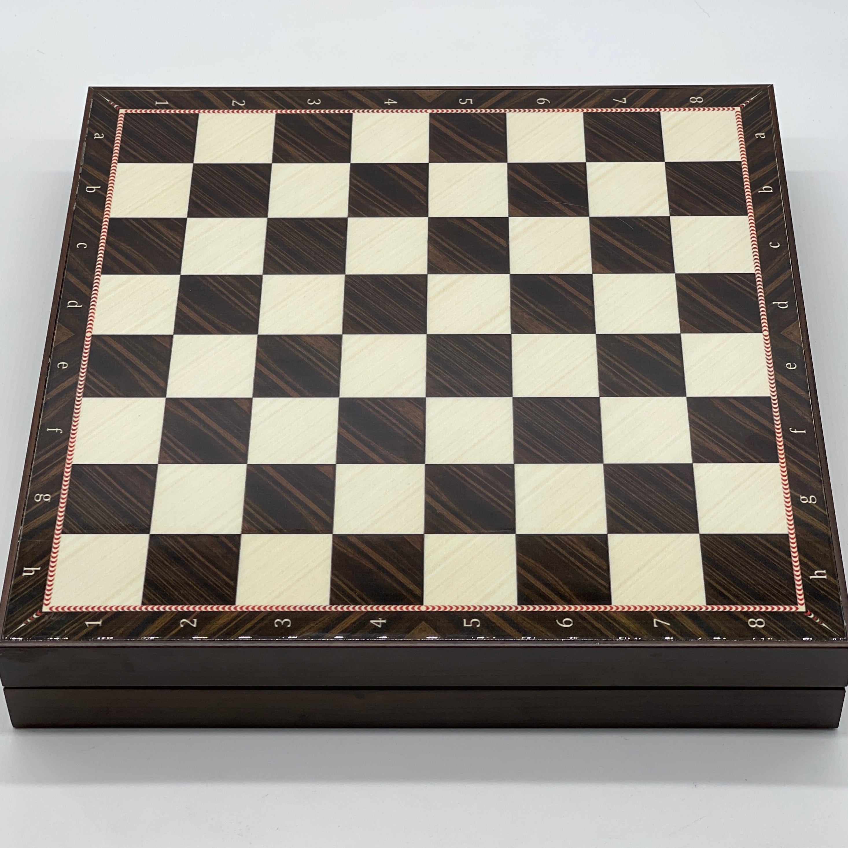 VIP Walnut Patterned Folding Chess Set With Crusaders Polyester Chess Pieces