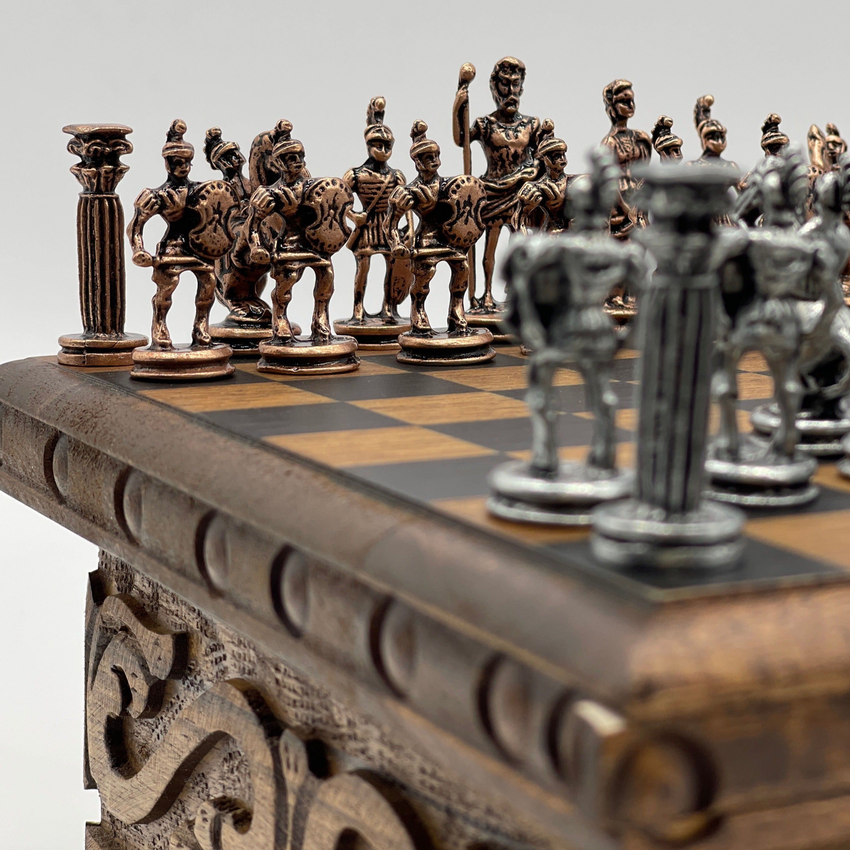 Personalized Boxed Puzzle Chess Set With Hidden Compartment With Chess Board