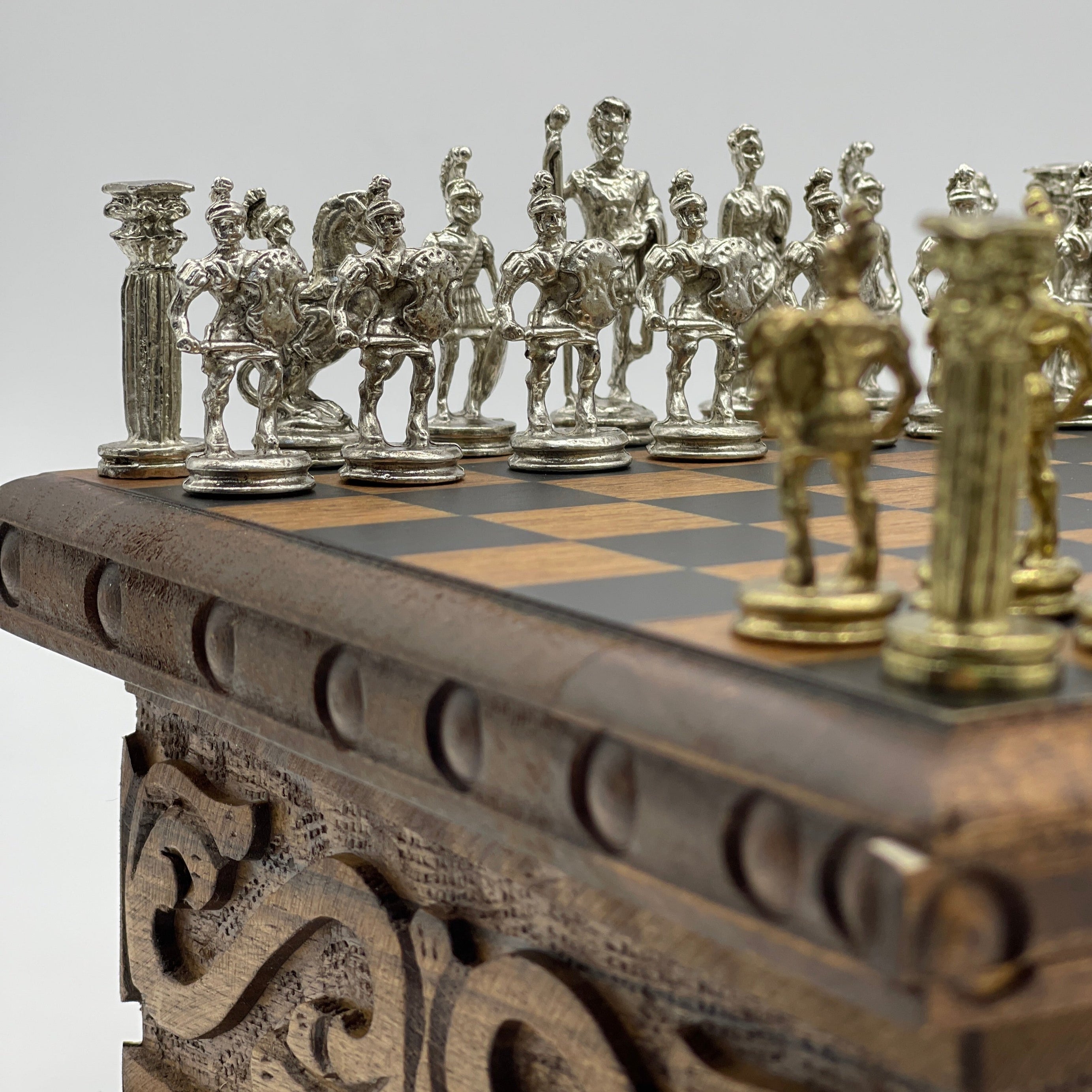 Personalized Boxed Puzzle Chess Set With Hidden Compartment With Chess Board