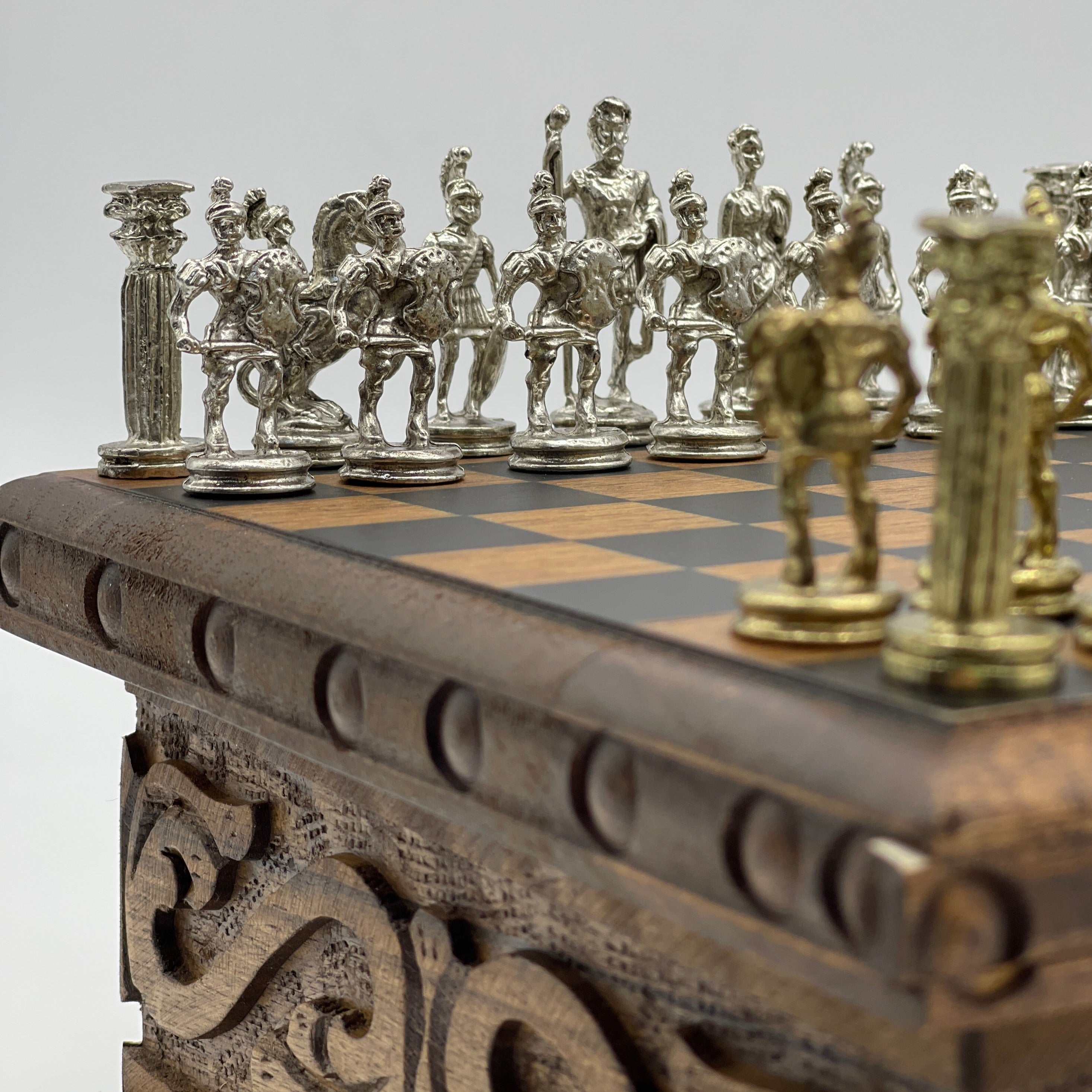 Personalized Boxed Puzzle Chess Set With Hidden Compartment With Chess Board