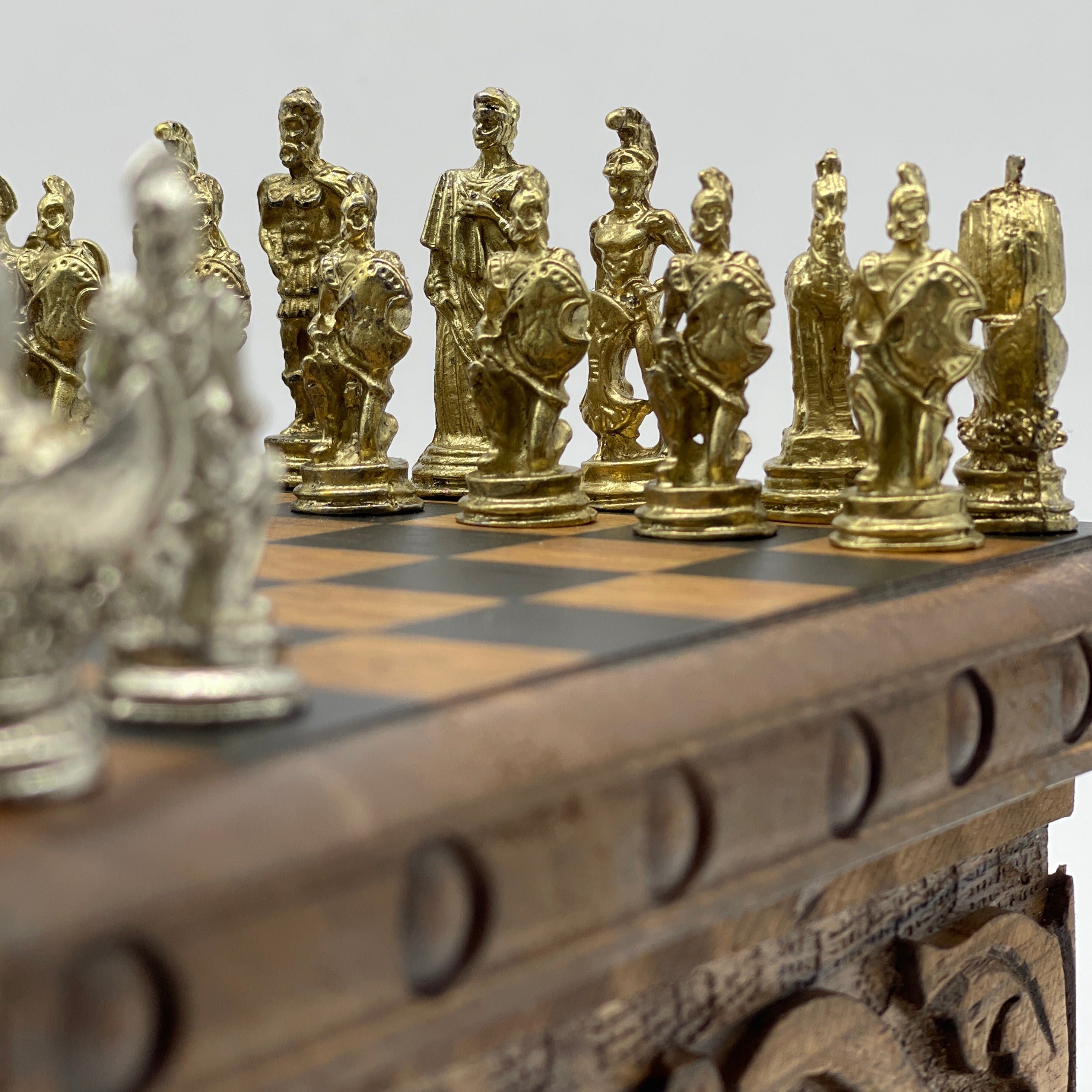 Personalized Boxed Puzzle Chess Set With Hidden Compartment With Chess Board