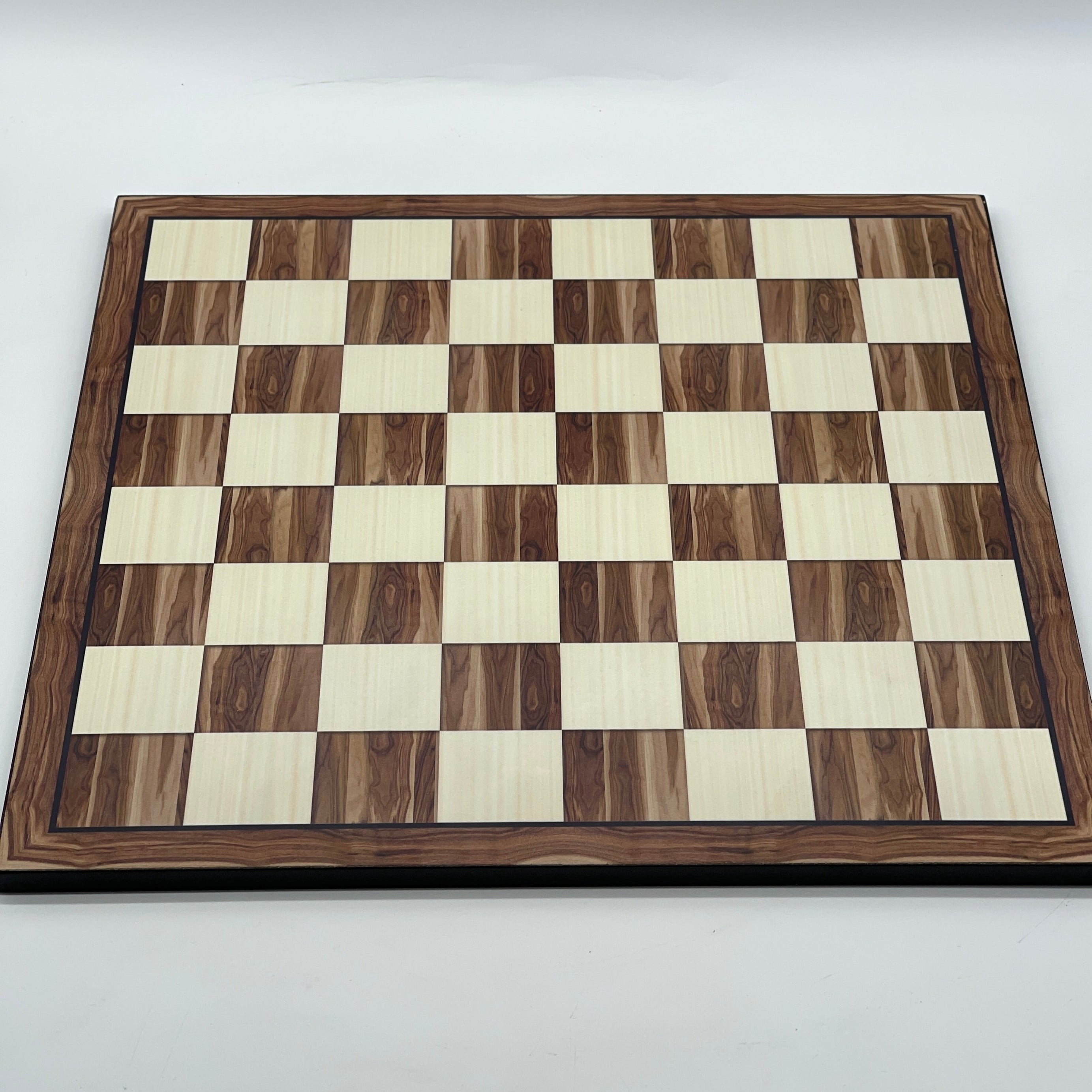 Large Brown Marble Pattern Chess Board With Polyester Chess Pieces