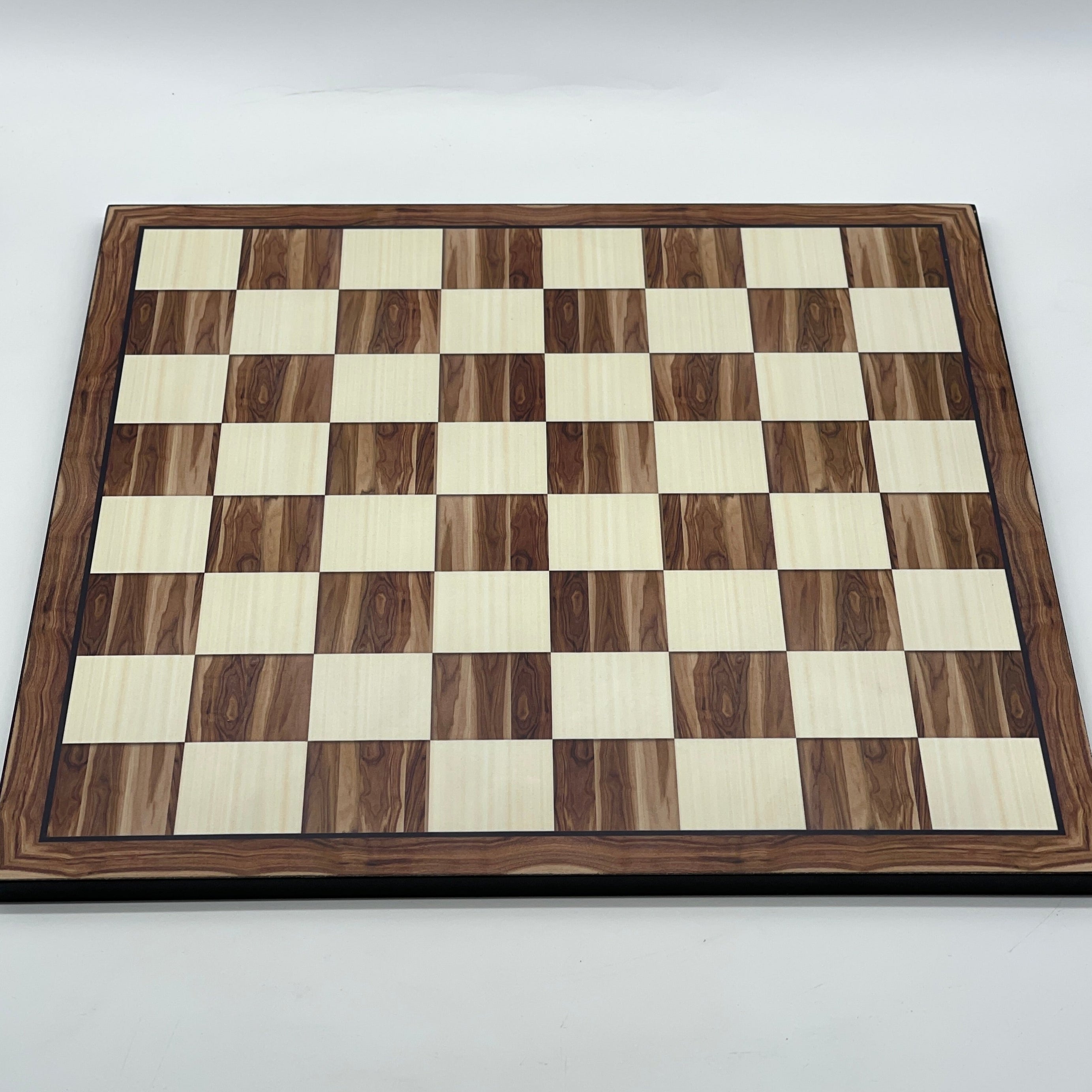 Large Brown Marble Pattern Chess Board With Polyester Chess Pieces