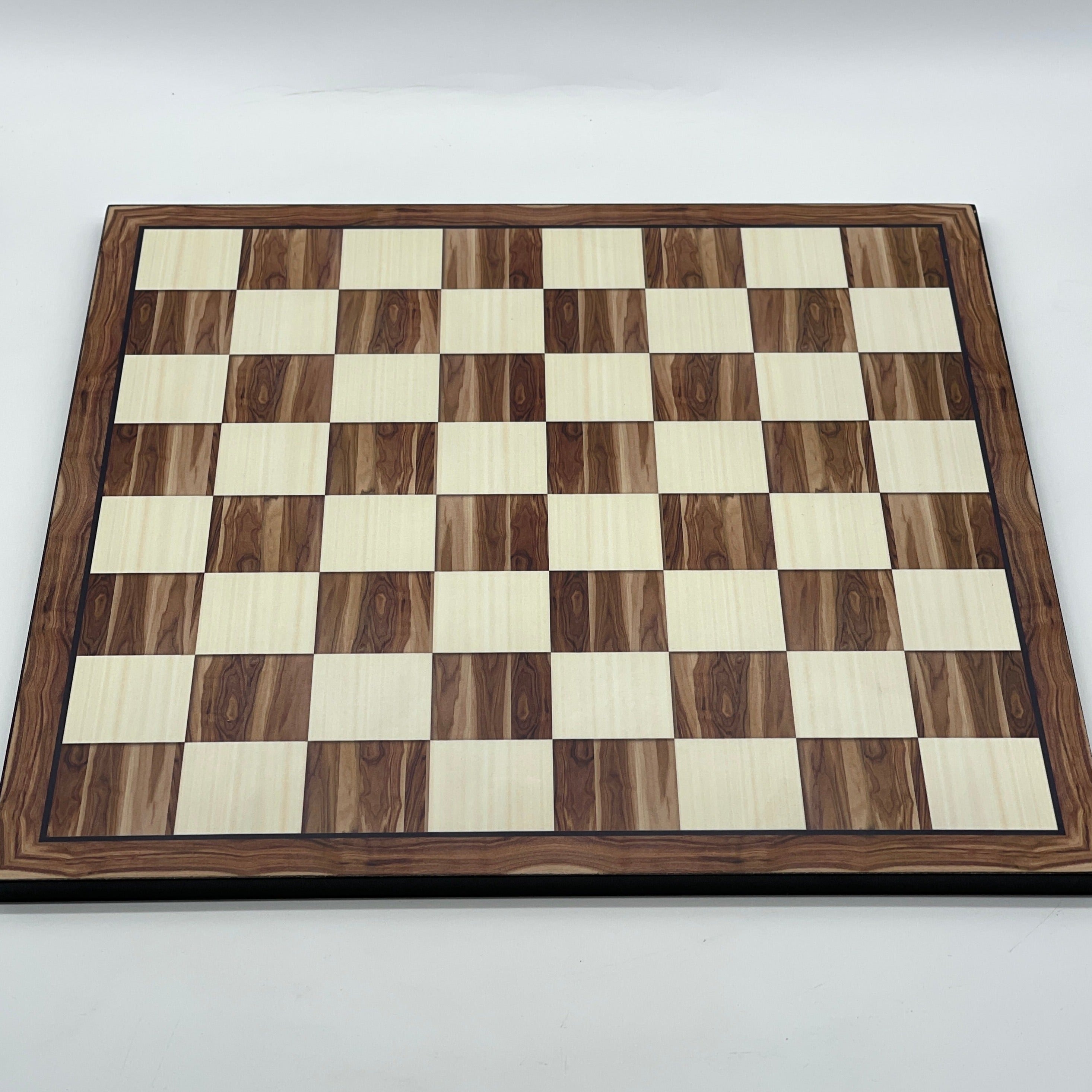 Large Brown Marble Pattern Chess Board With Polyester Chess Pieces