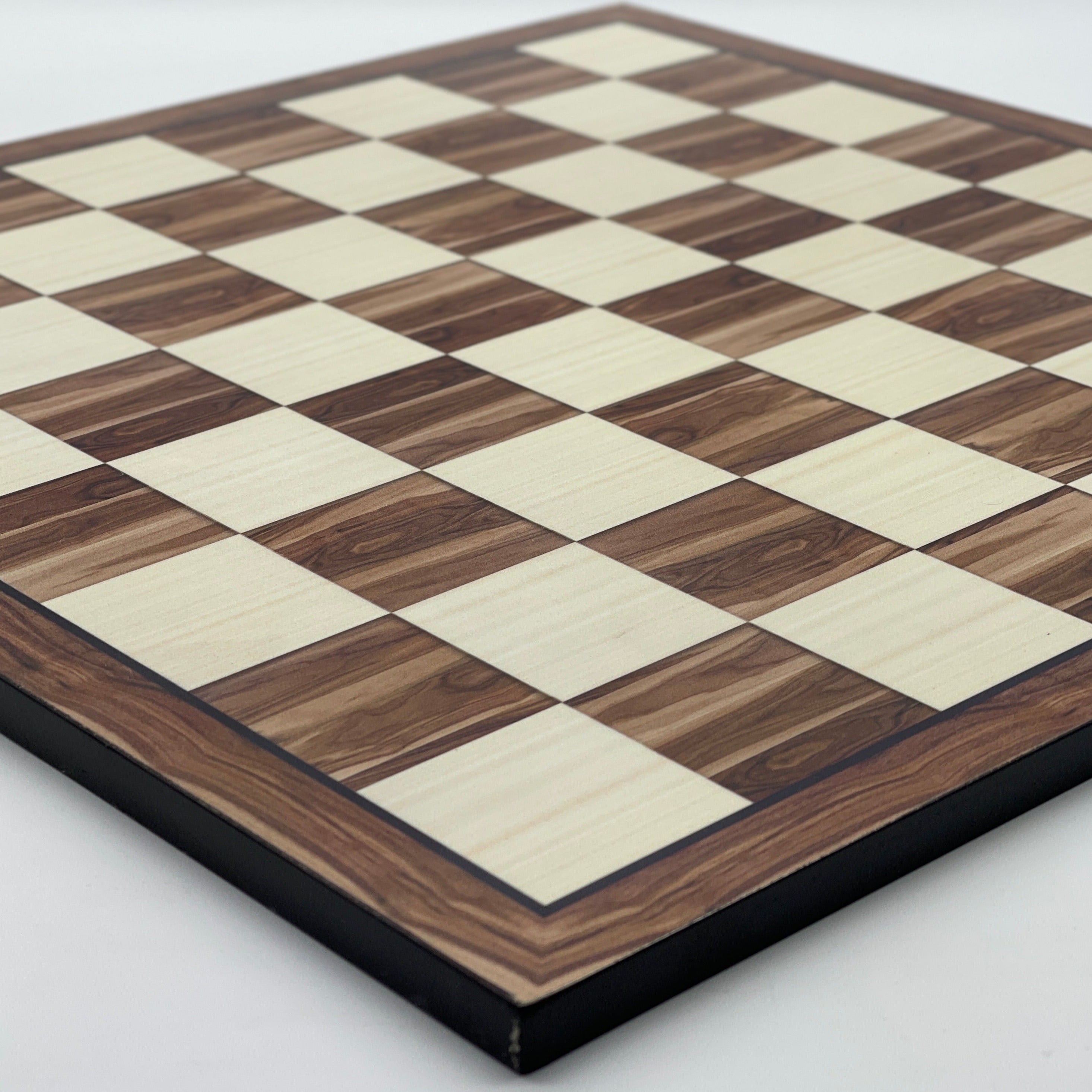 Large Brown Marble Pattern Chess Board With Polyester Chess Pieces