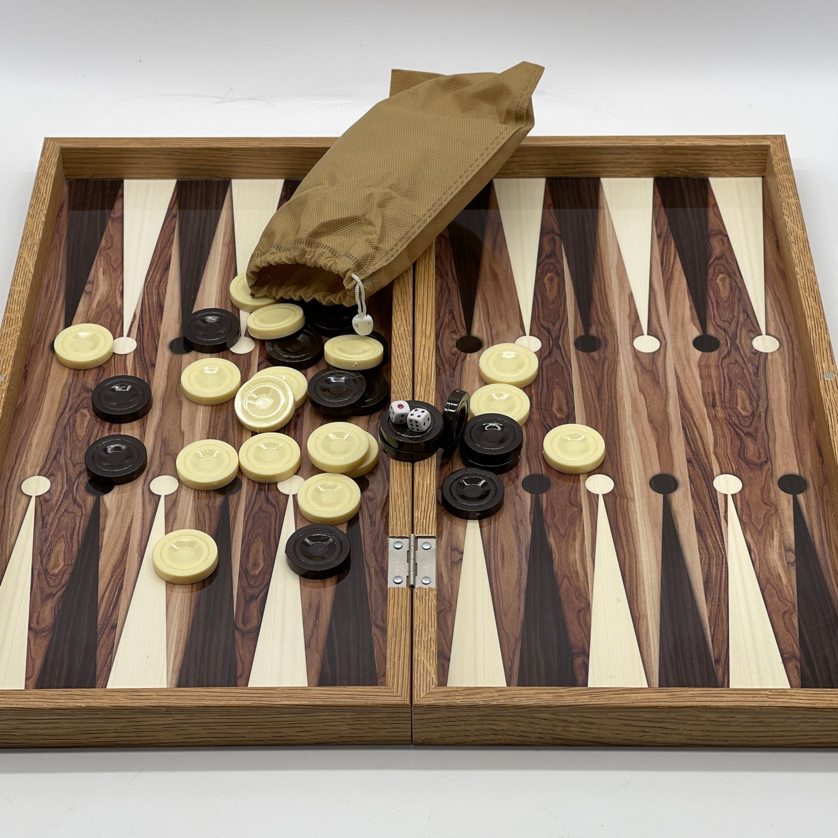 Handmade Brown Pattern Backgammon Set And Polyester Zombies Chess Pieces