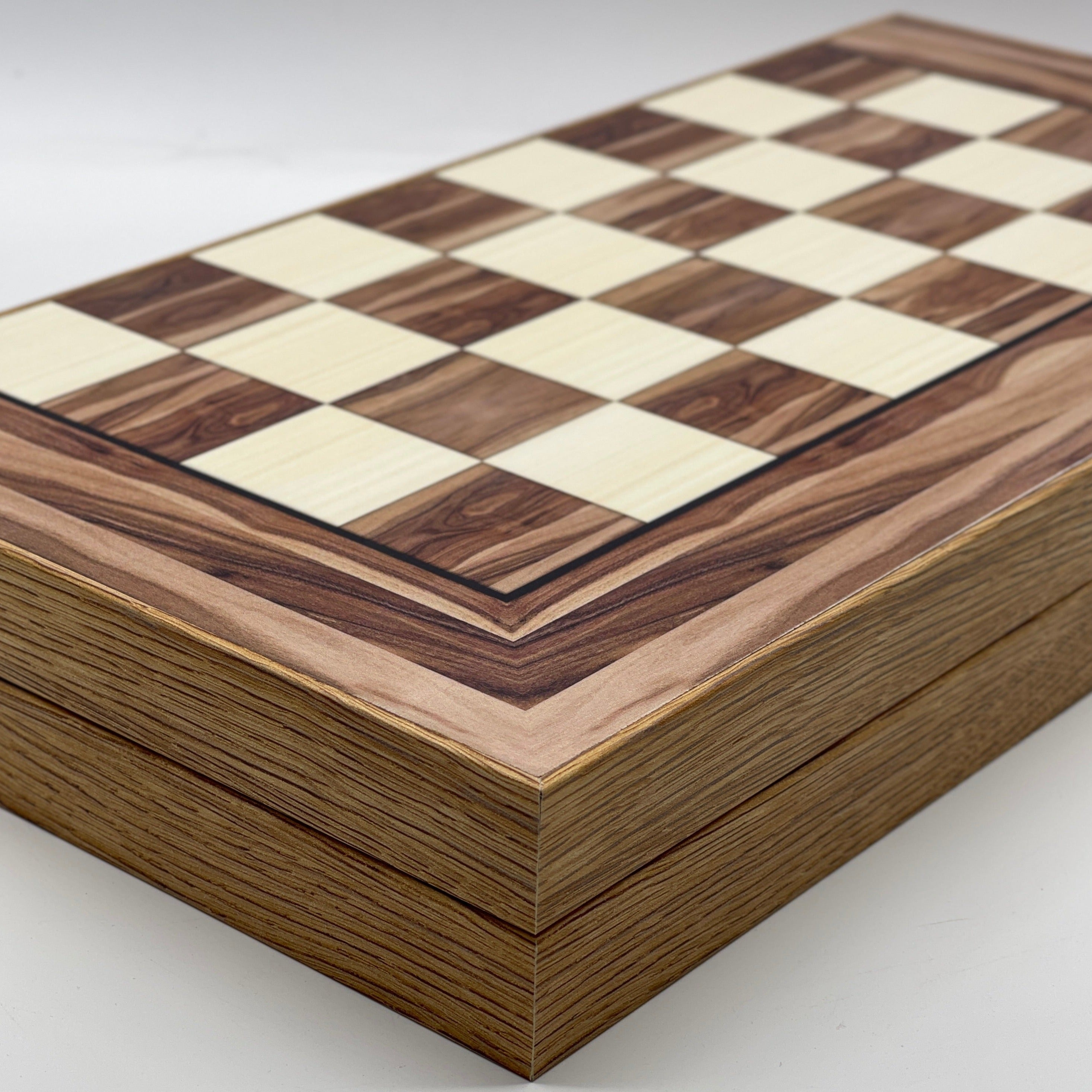 Handmade Brown Pattern Backgammon Set And Polyester Egyptian Chess Pieces