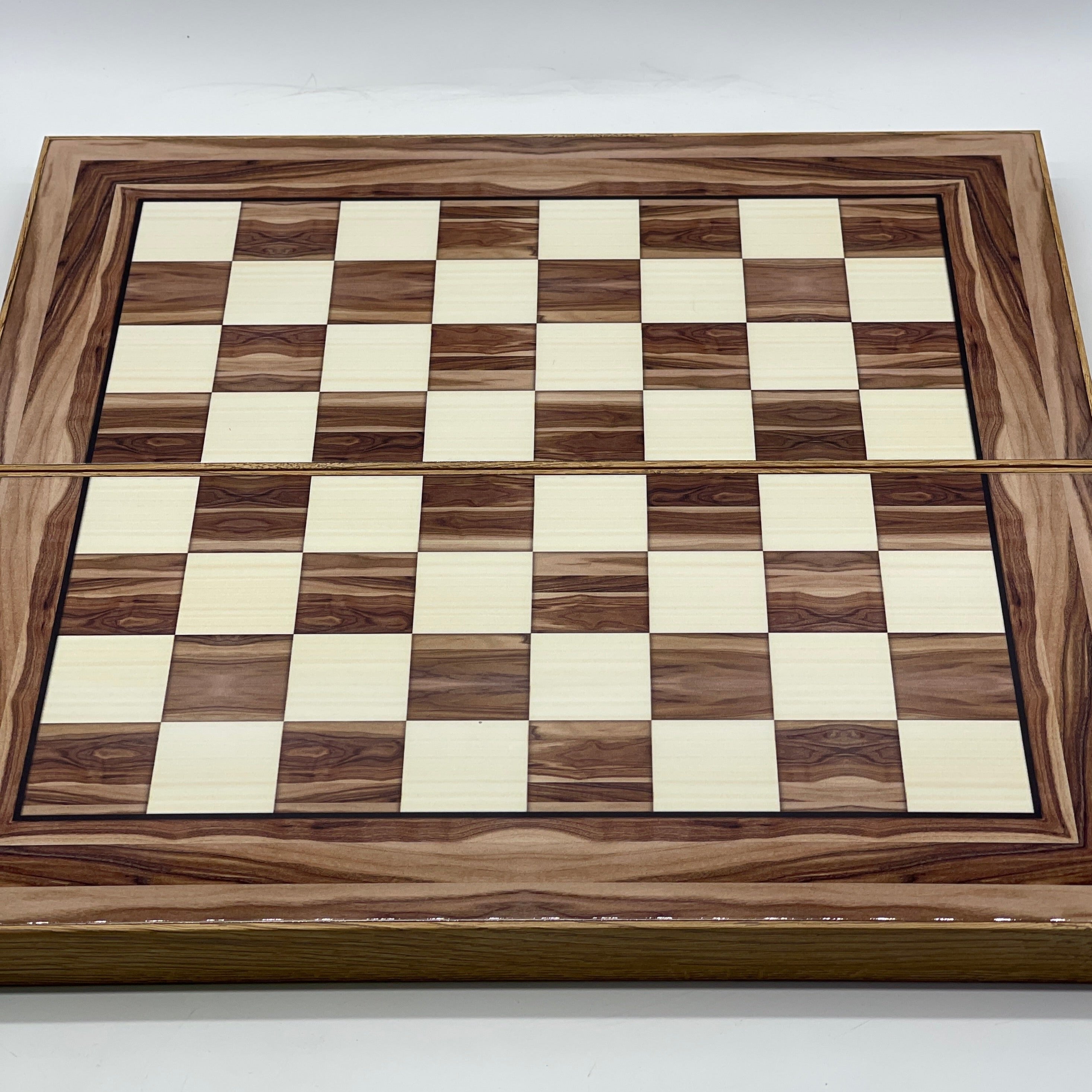 Handmade Brown Pattern Backgammon Set And Classic Wooden Chess Pieces