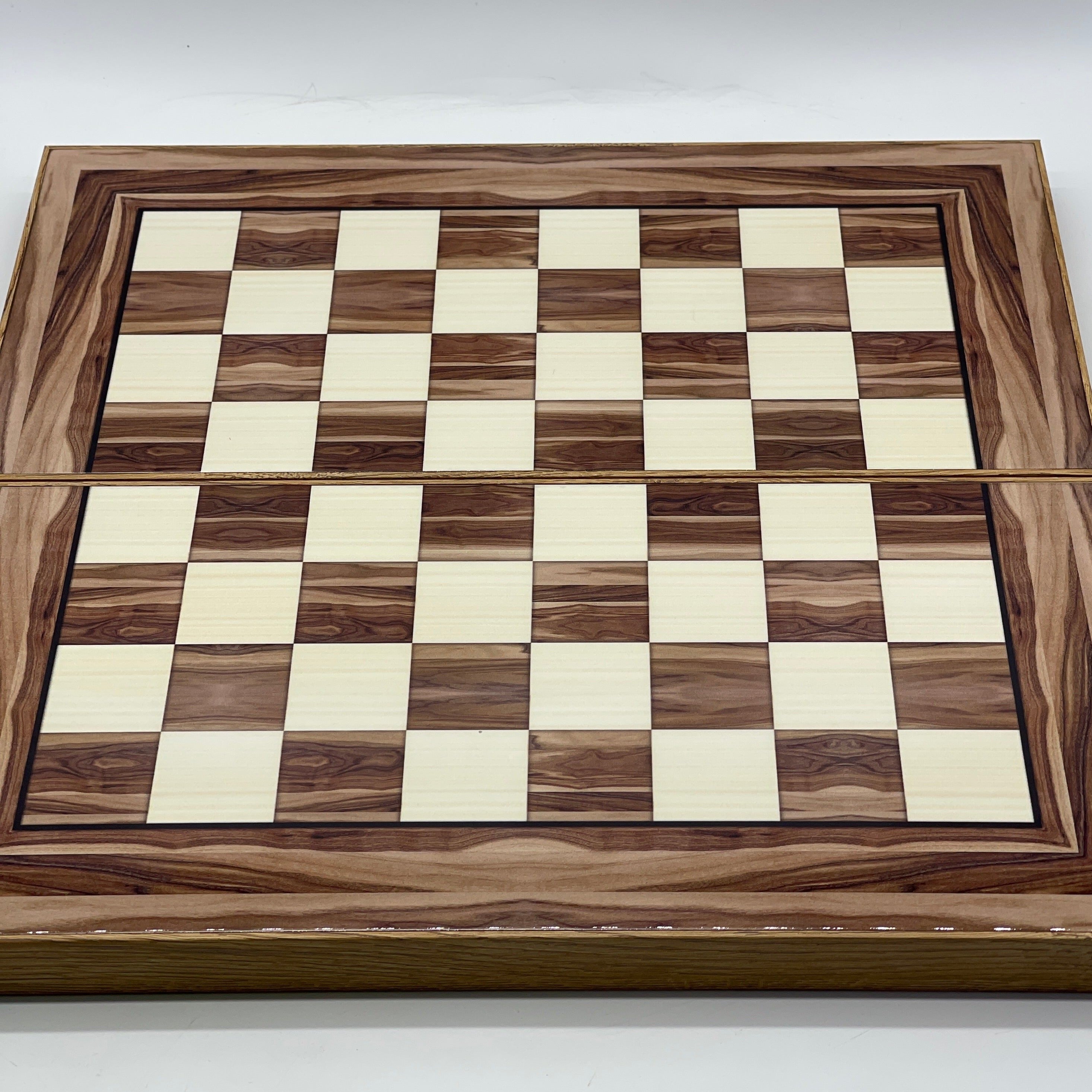 Handmade Brown Pattern Backgammon Set And Polyester Camelot Chess Pieces