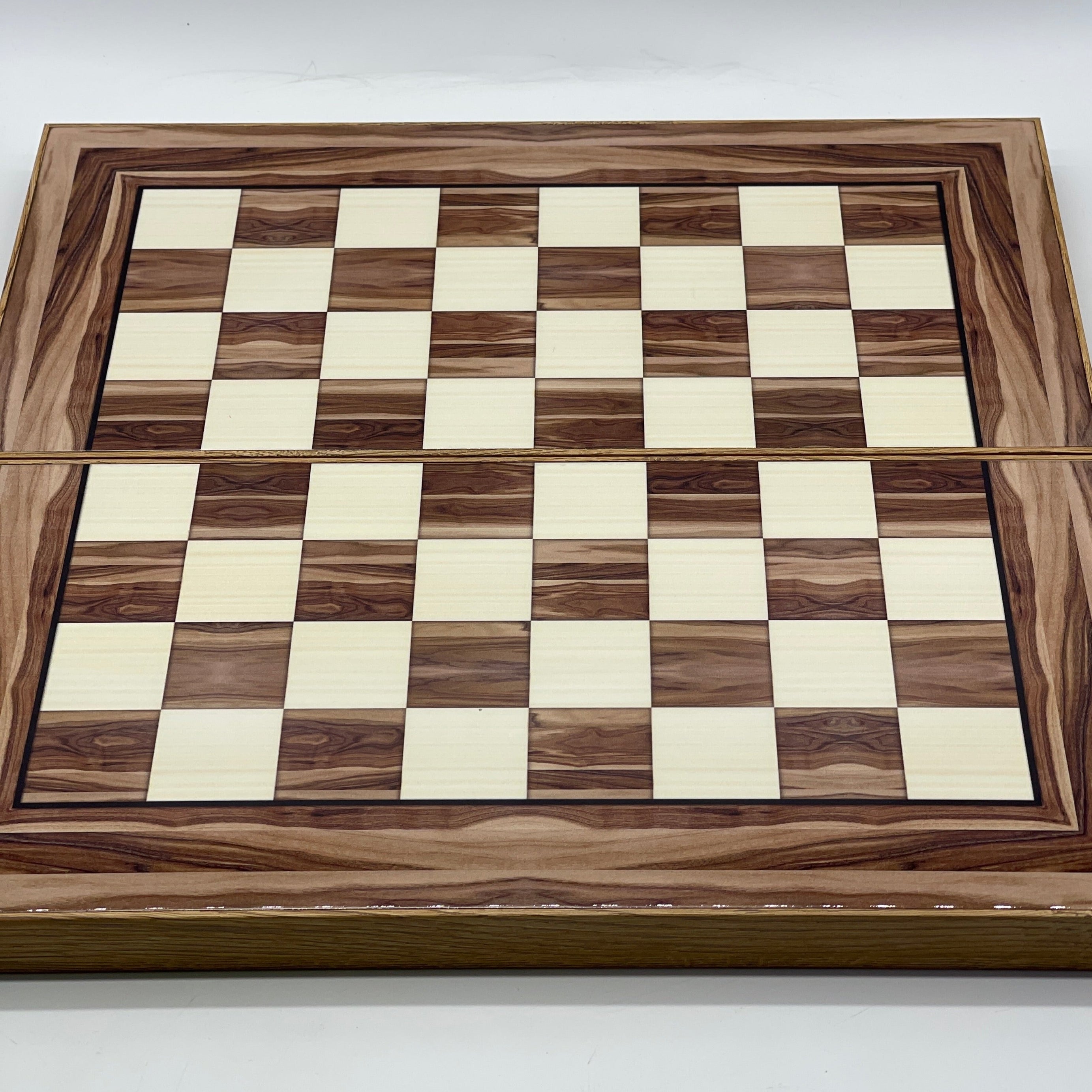 Handmade Brown Pattern Backgammon Set And Polyester Crusaders Chess Pieces