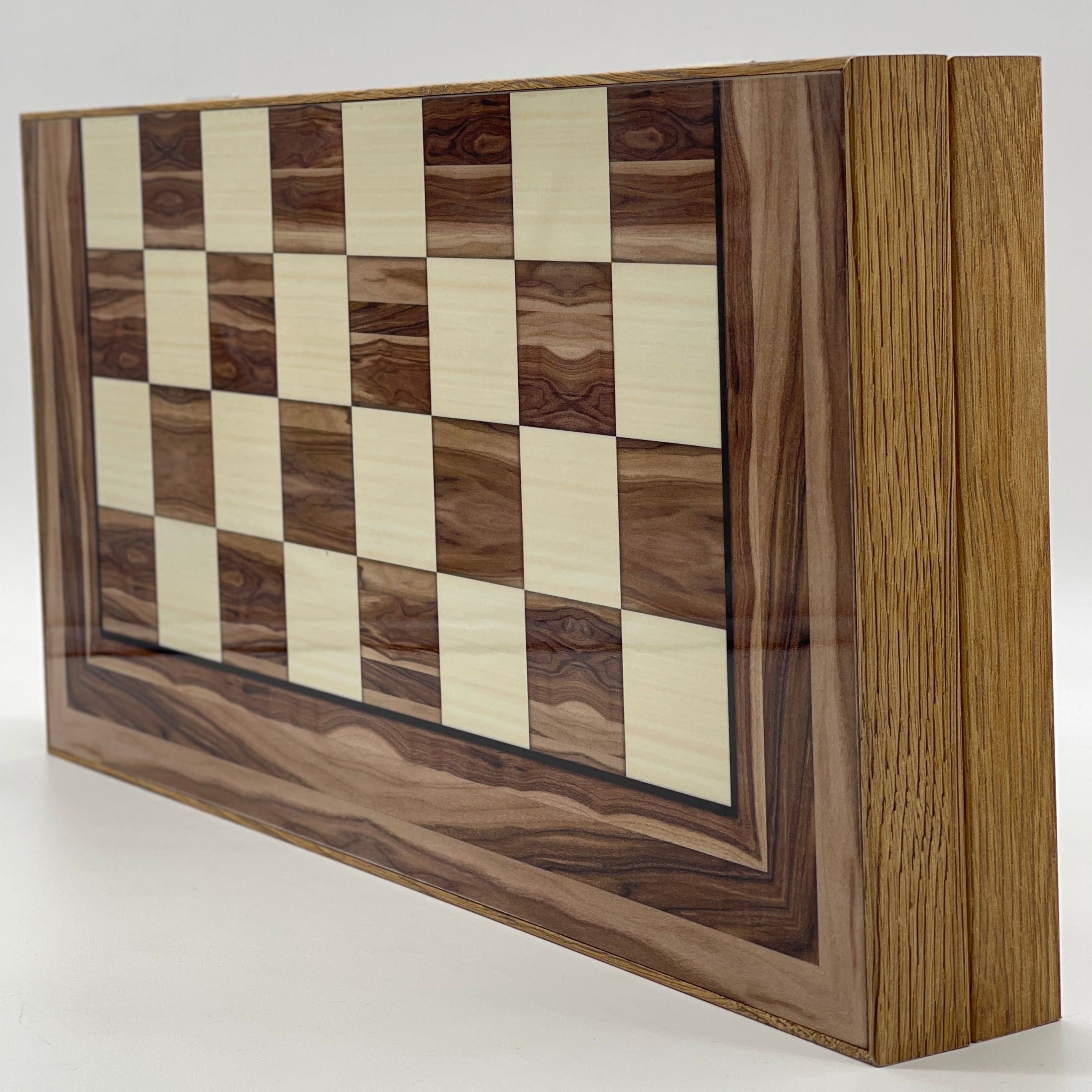 Handmade Brown Pattern Backgammon Set And Polyester Egyptian Chess Pieces