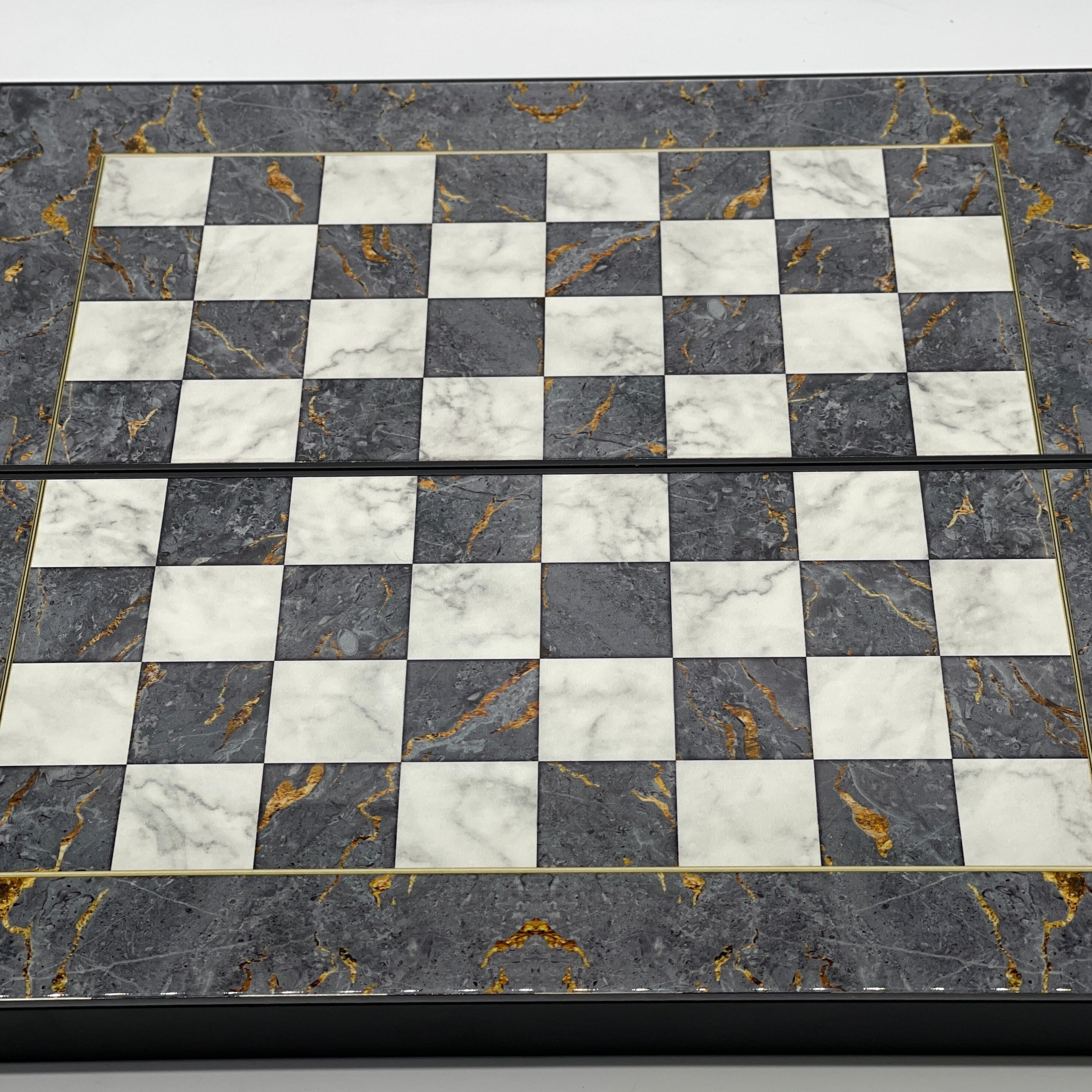 Handmade Gray Pattern Backgammon Set With Polyester Zombies Chess Pieces