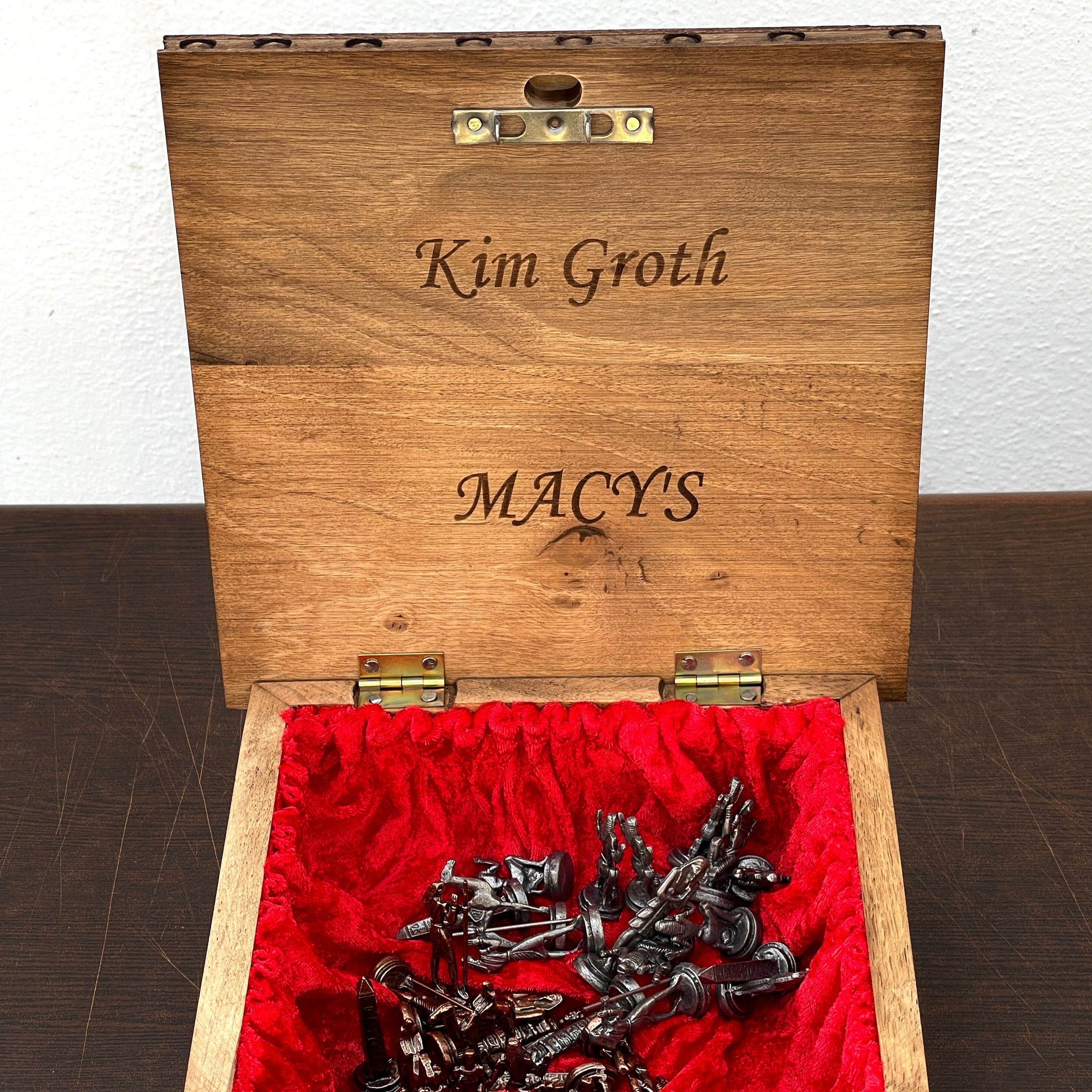 Personalized Boxed Puzzle Chess Set with Hidden Compartment with Chess Board