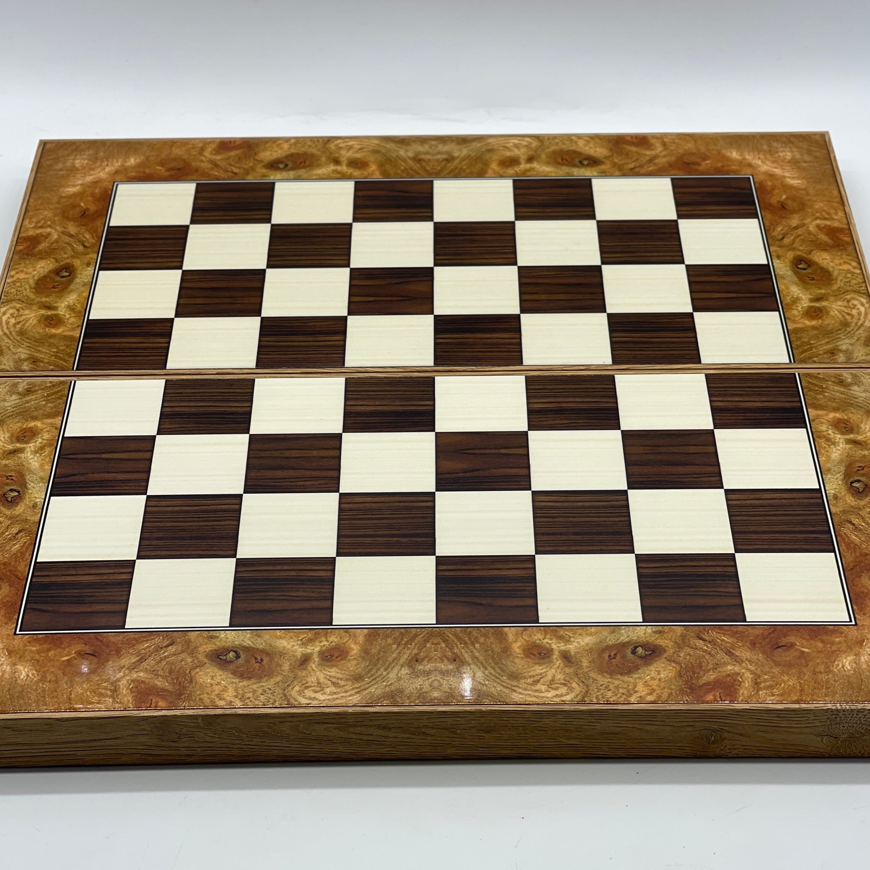 Handmade Walnut Pattern Backgammon Set With Polyester Zombies Chess Pieces