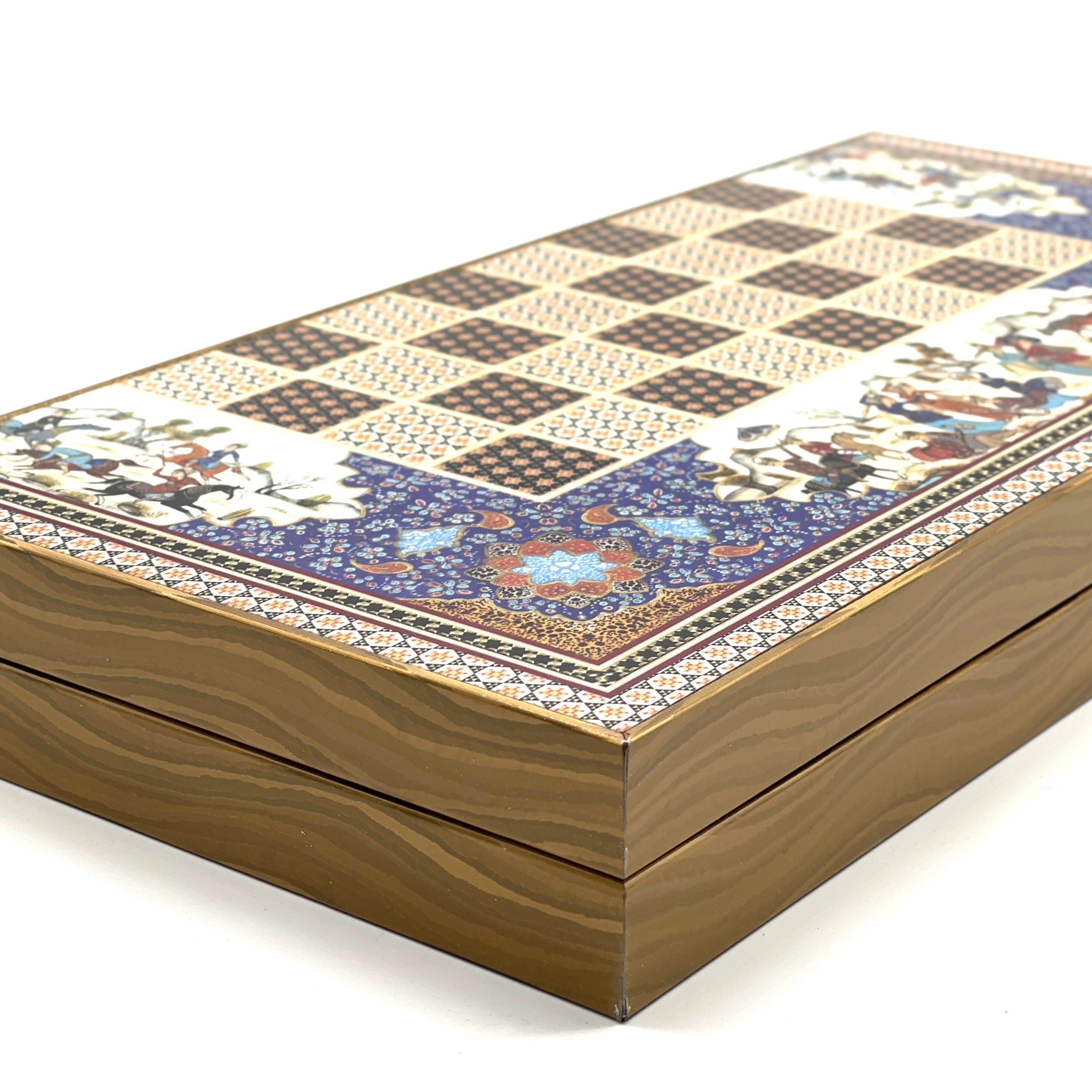 Persian Khatam Turkish Backgammon Set With Polyester Zombies Chess Pieces