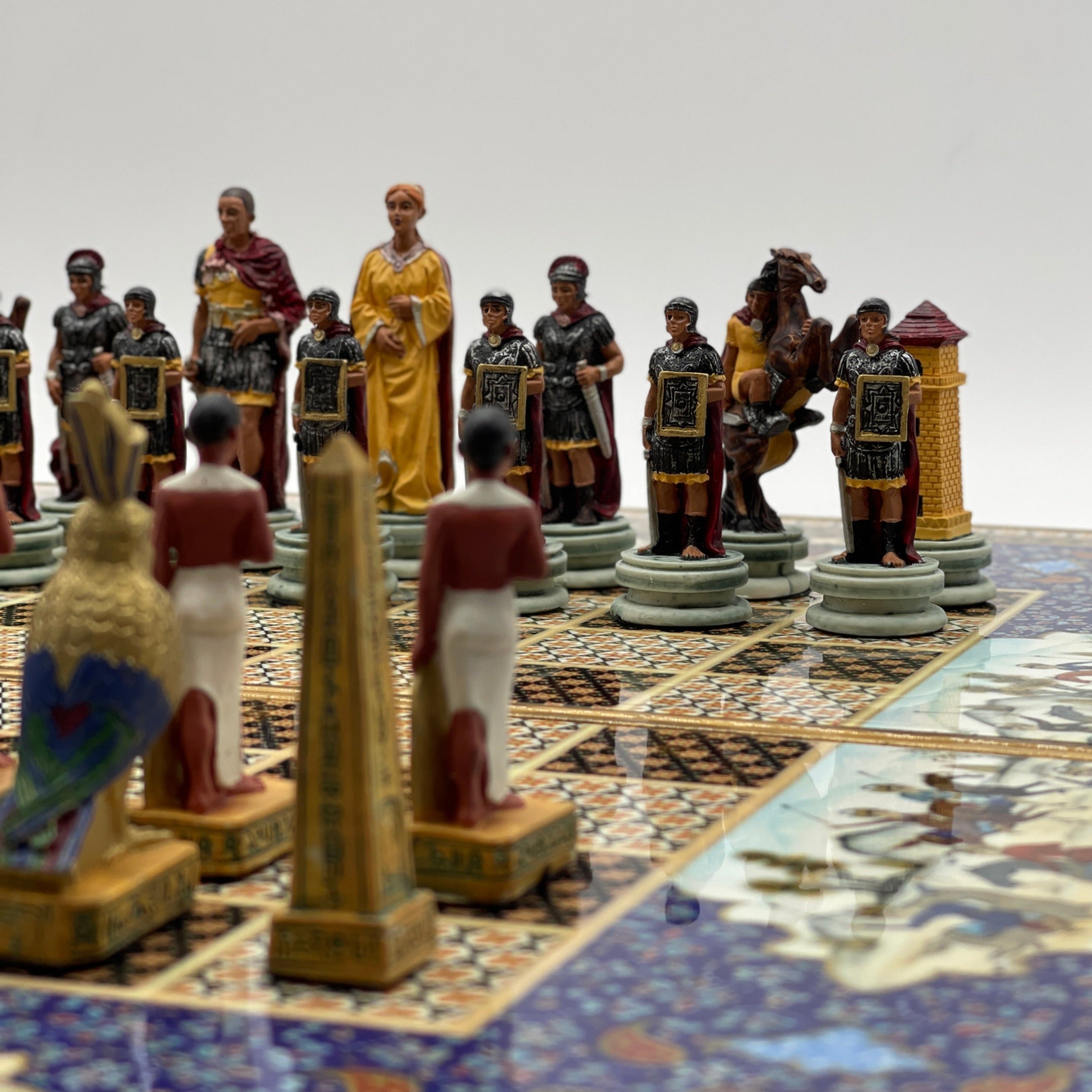 Persian Khatam Turkish Backgammon Set With Polyester Egyptian Chess Pieces