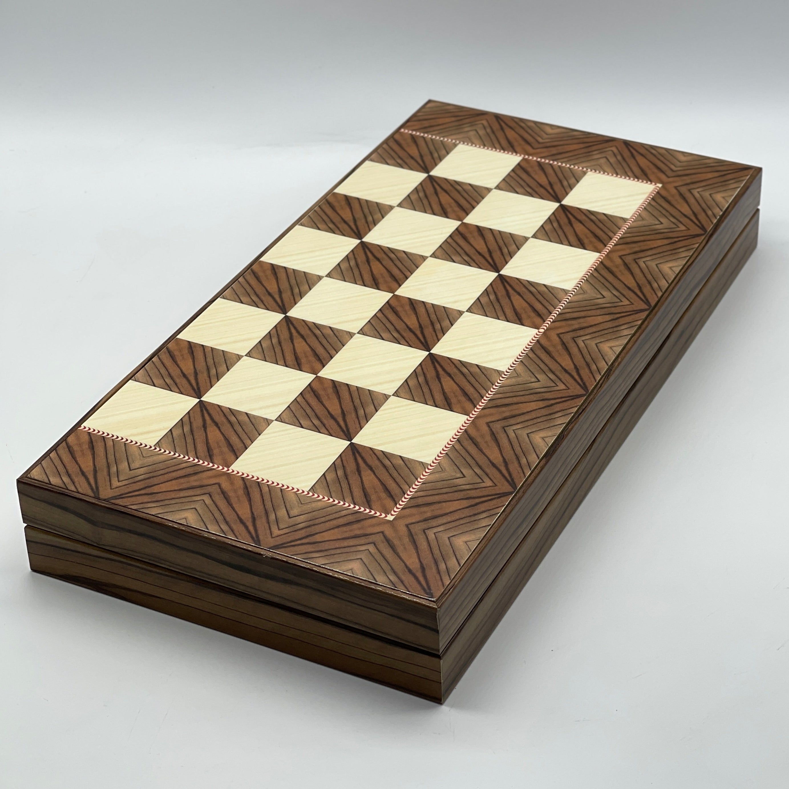 Handmade Brown Pattern Backgammon Set With Polyester Zombies Chess Pieces