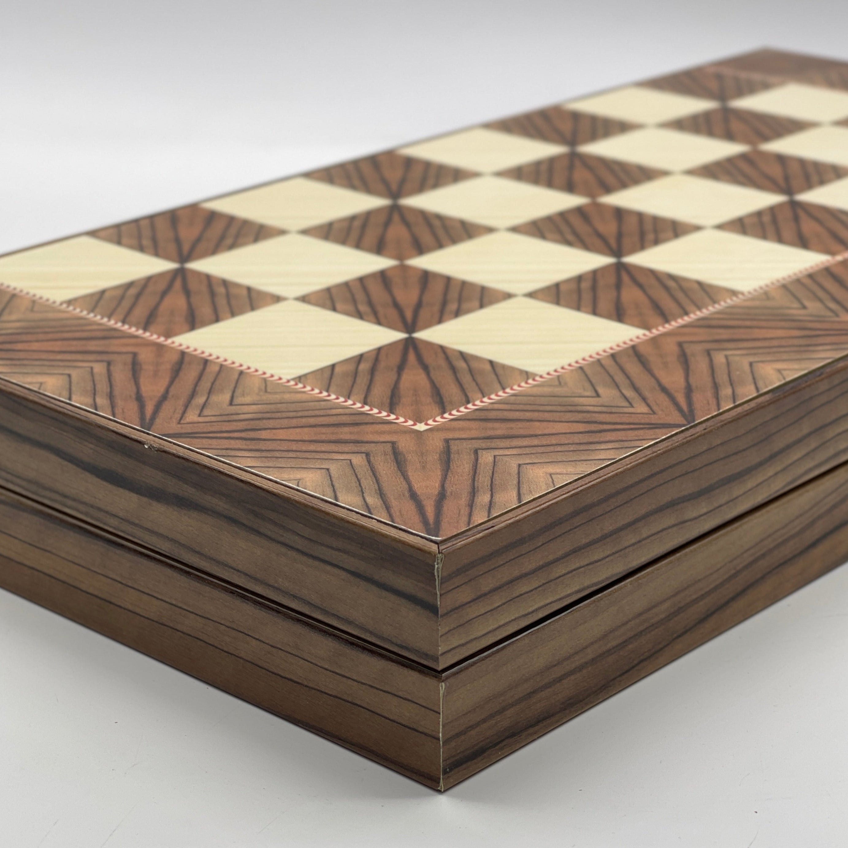 Handmade Brown Pattern Backgammon Set With Polyester Zombies Chess Pieces