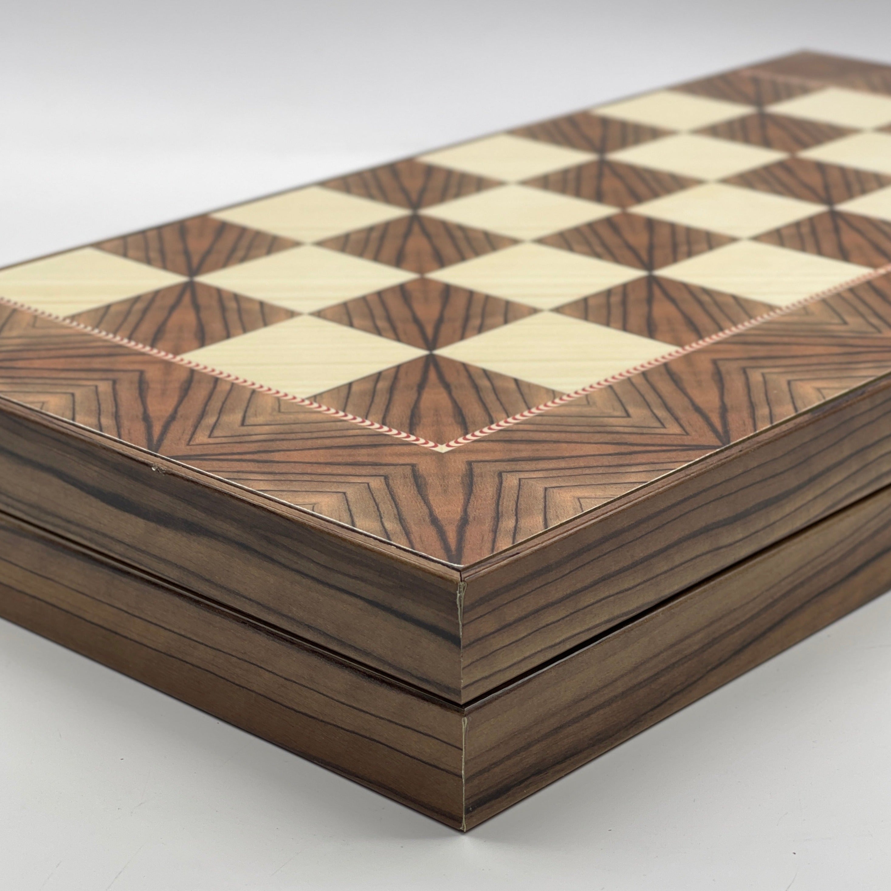 Handmade Brown Pattern Backgammon Set With Polyester Zombies Chess Pieces