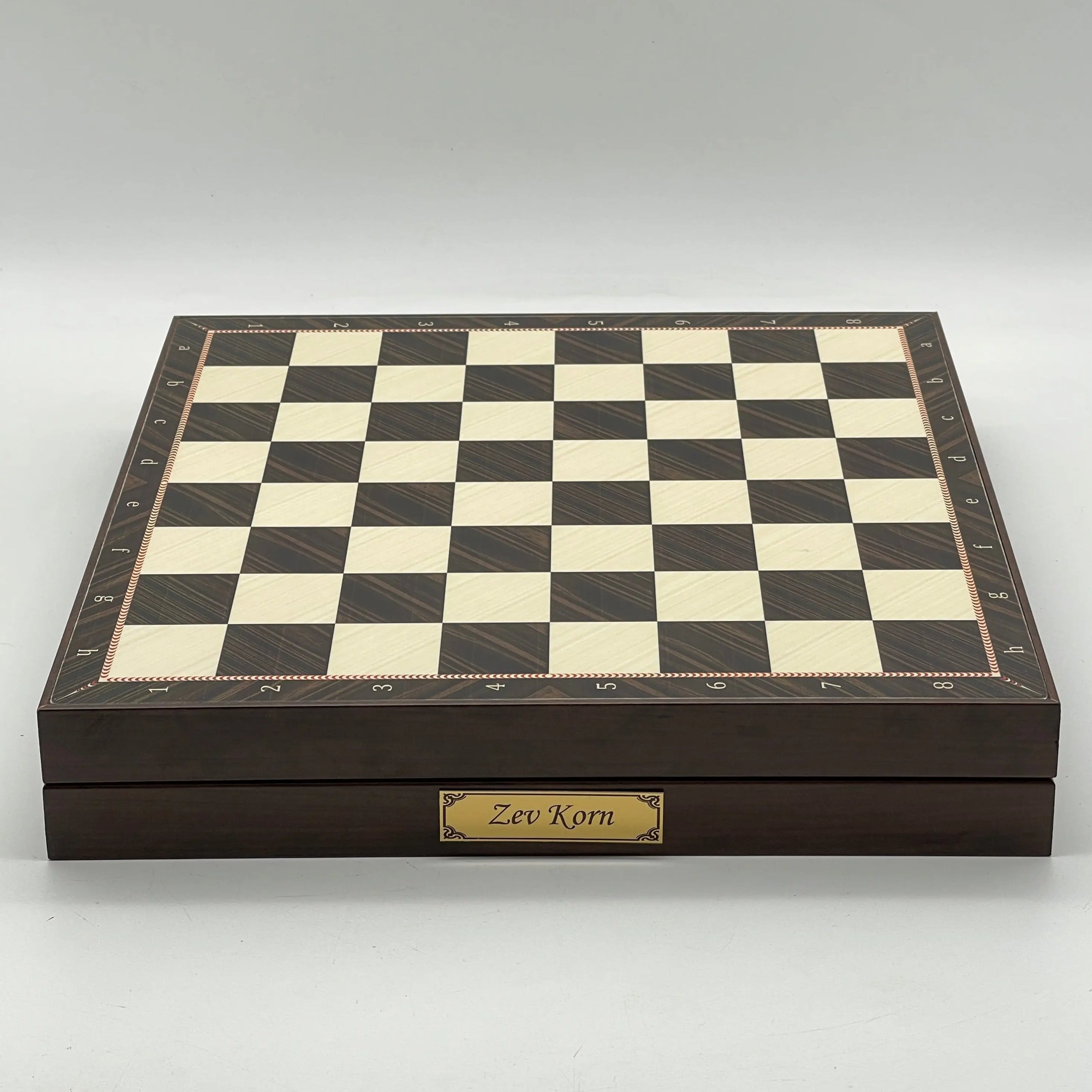 VIP Walnut Patterned Wooden Folding Chess Set With Pegasus Metal Chess Pieces