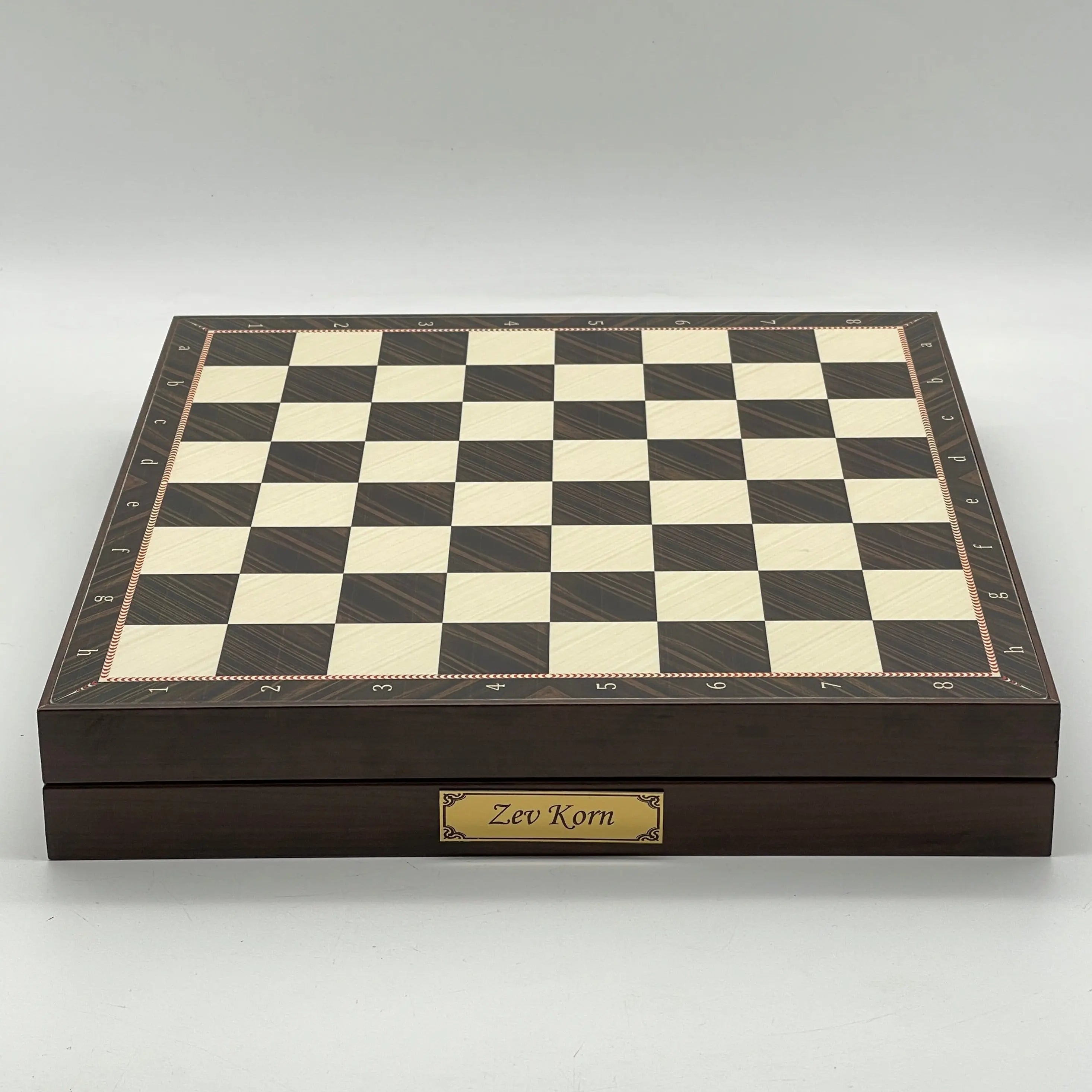 VIP Walnut Patterned Wooden Folding Chess Set With Pegasus Metal Chess Pieces
