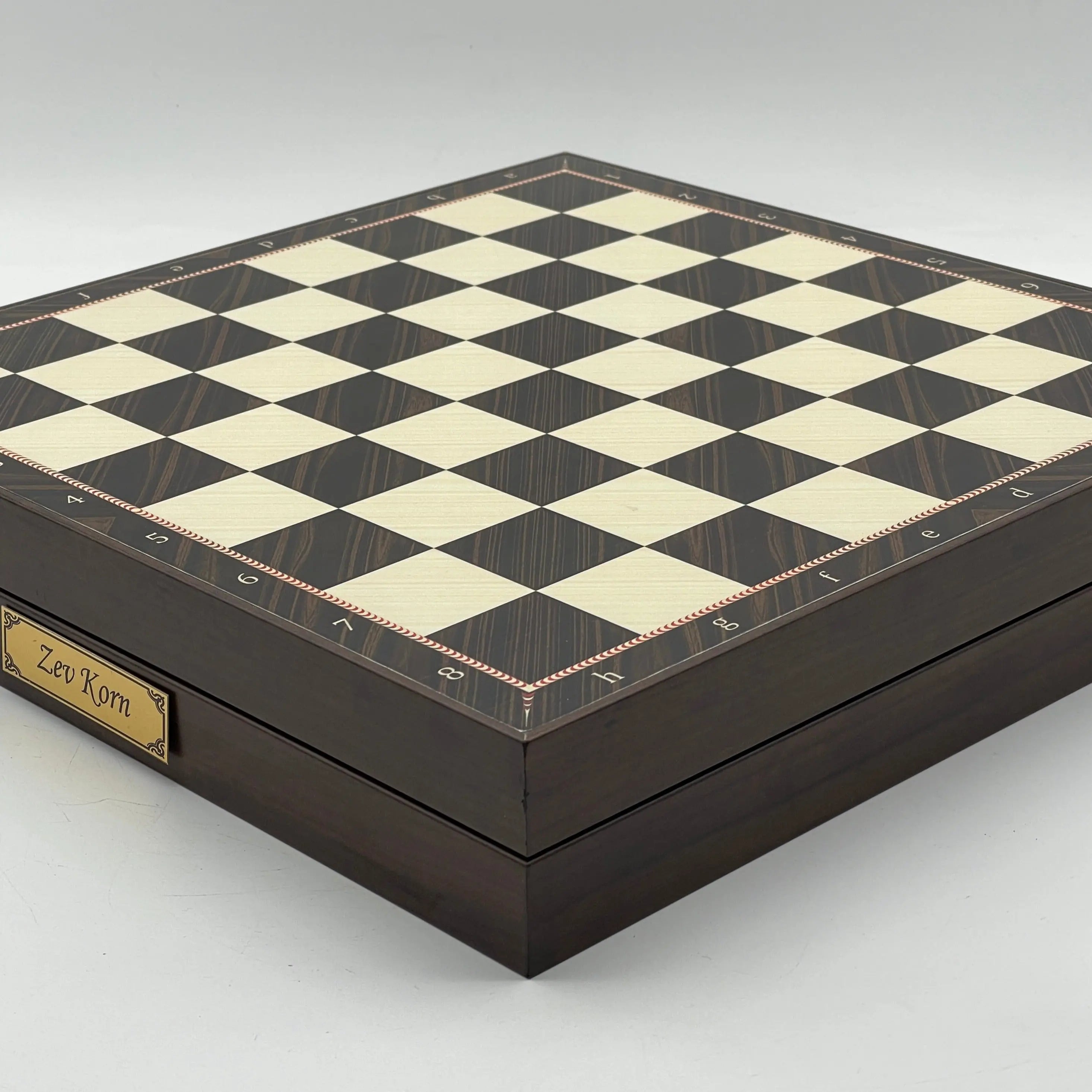 VIP Walnut Patterned Wooden Folding Chess Set With Pegasus Metal Chess Pieces